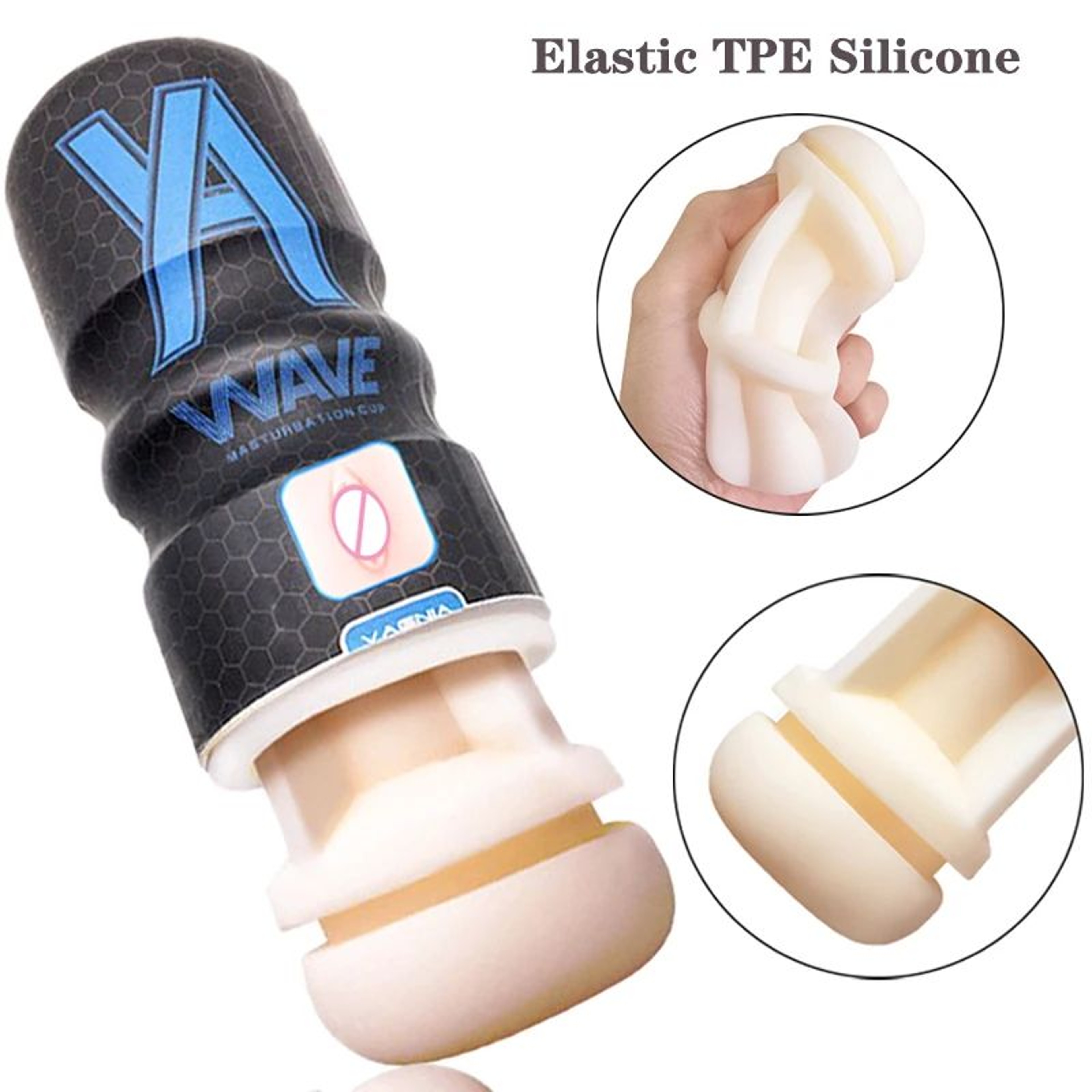 Powerful Suction Realistic Male Masturbator Cup  Textured Soft Silicone Stroker Sleeve Massager For 0