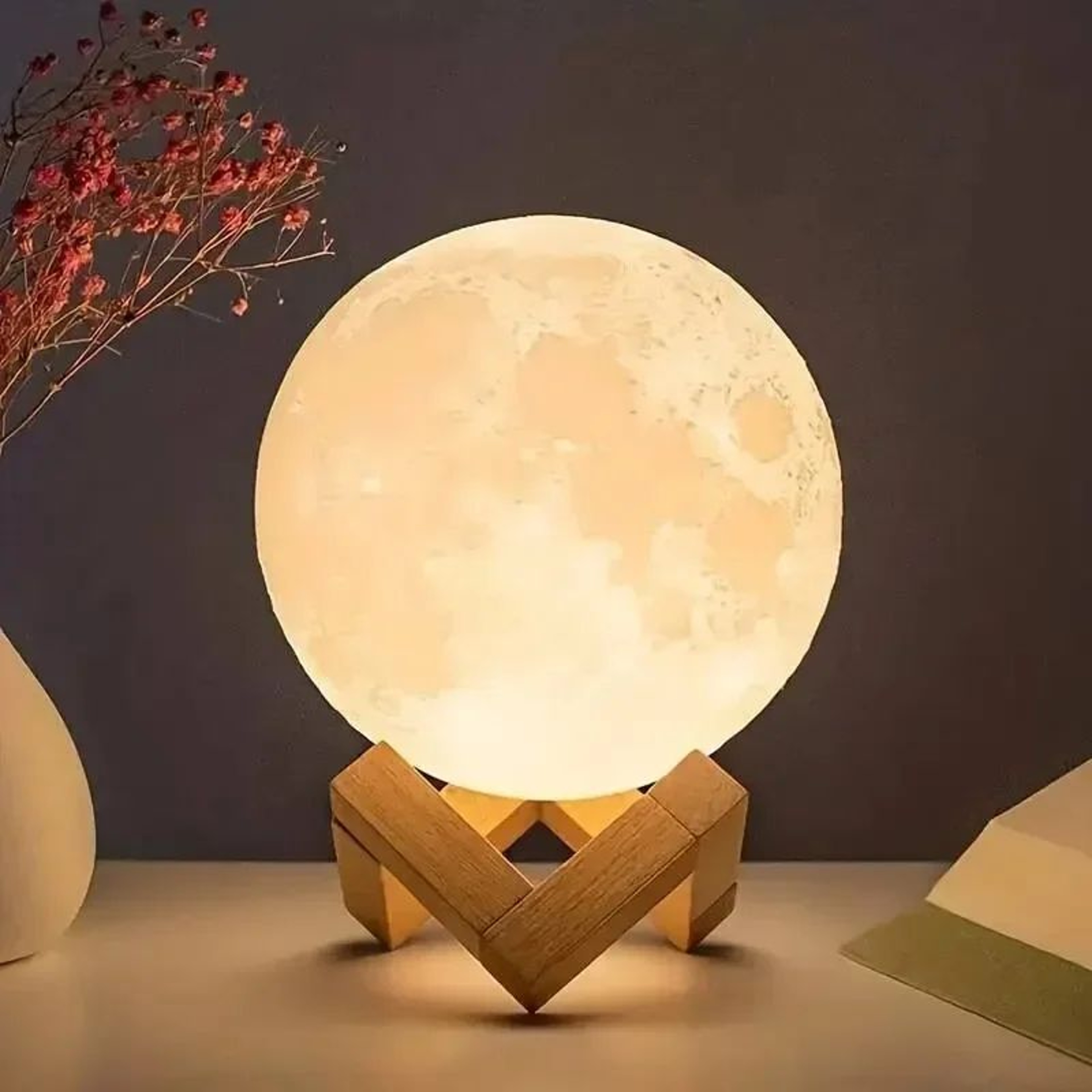 8cm LED Moon Lamp Night Light  Galaxy Graffiti Art Moonlight Decor For Bedroom Living Room  Birthda 0