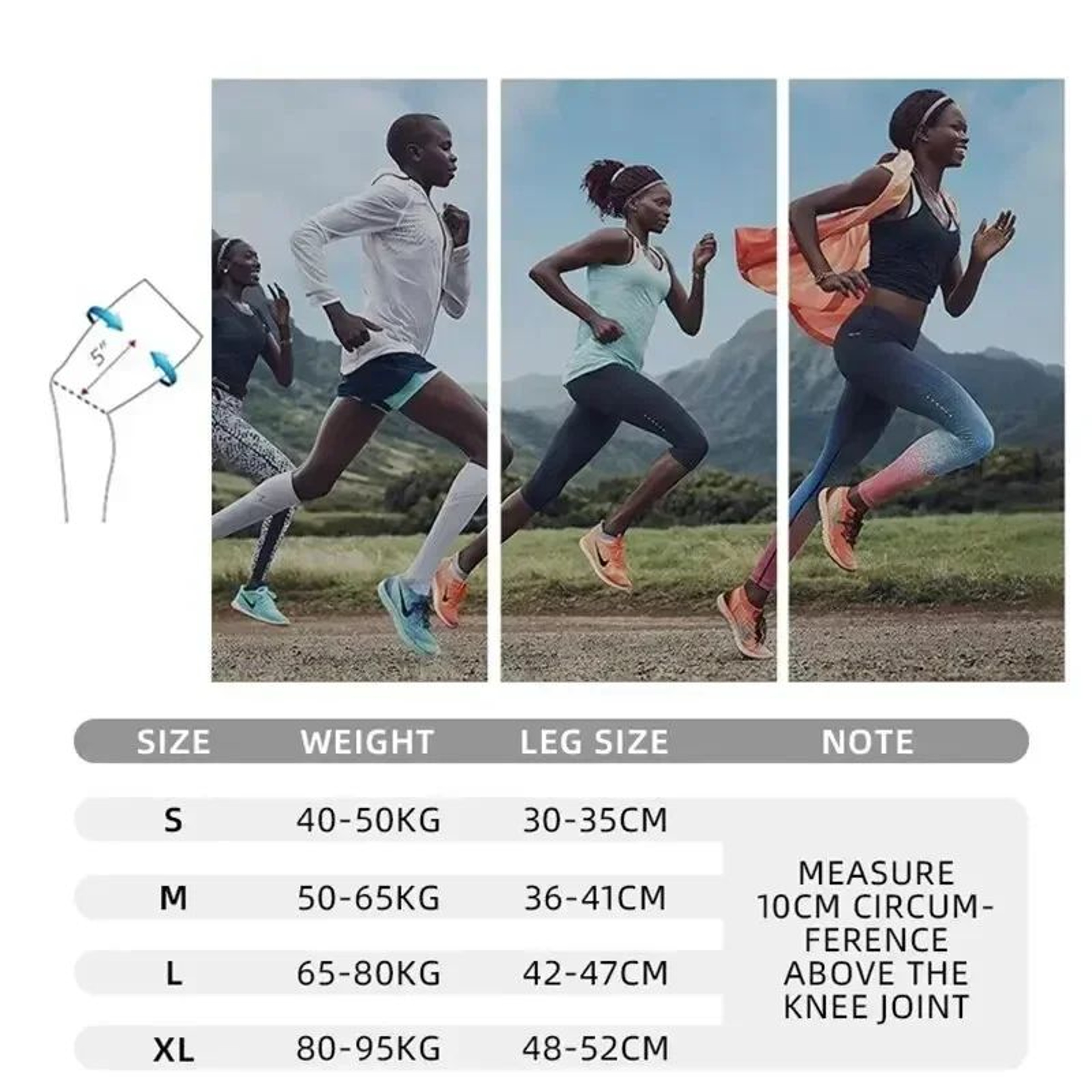 Adjustable Knee Compression Sleeve With Straps  Support Brace For Running Workout  Sports AllDay Jo 5