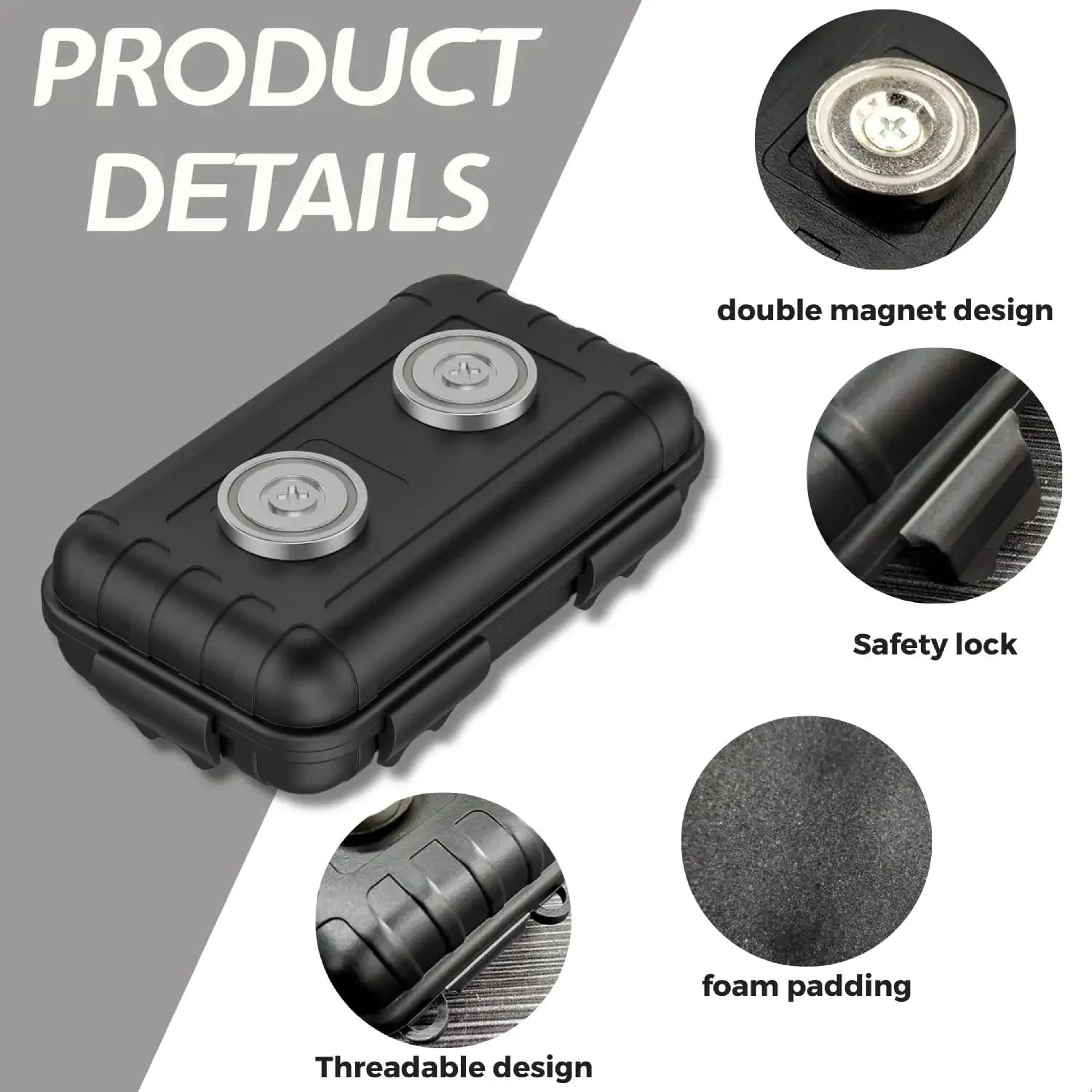 Waterproof Magnetic Key Holder Storage Box  Hidden UnderCar Spare Key Case Strong Magnet GPS Locato 0