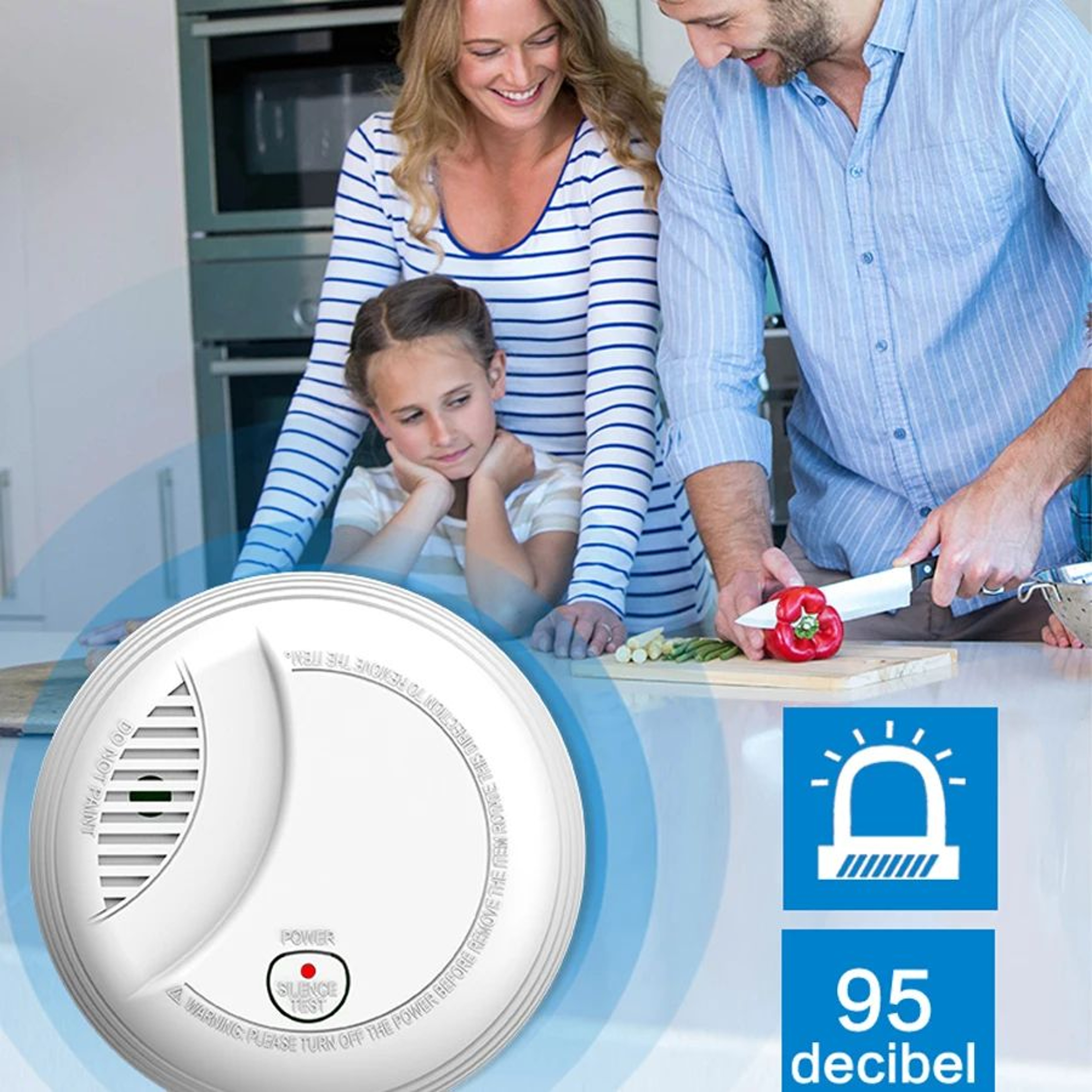 10Year Battery Photoelectric Smoke Detector  LongLife Fire Alarm Sensor For Home Security  Fast War 2