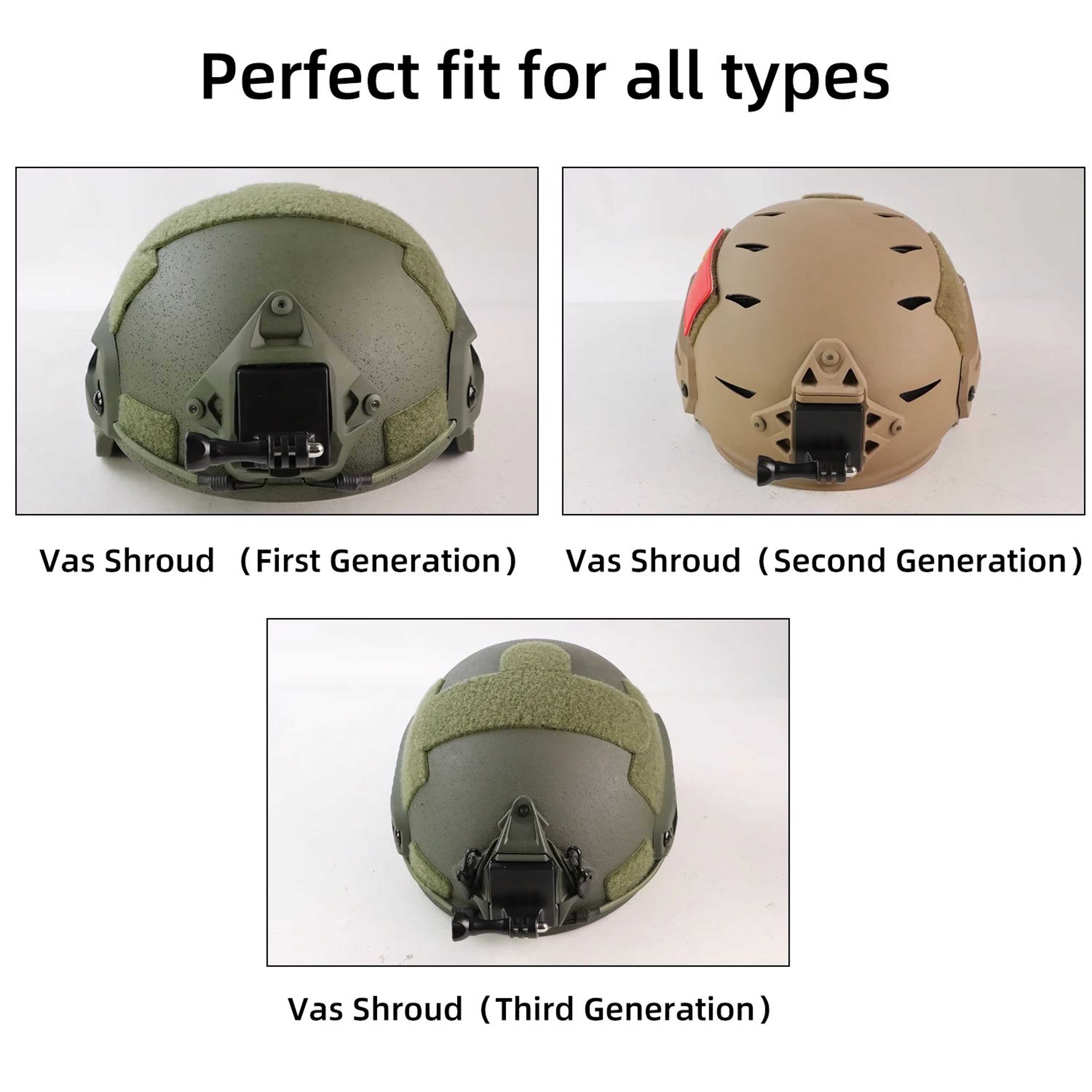 BOOIU Tactical NVG GoPro Helmet Mount For FASTMICH Helmets  Stable Action Camera Bracket For POV Re 5