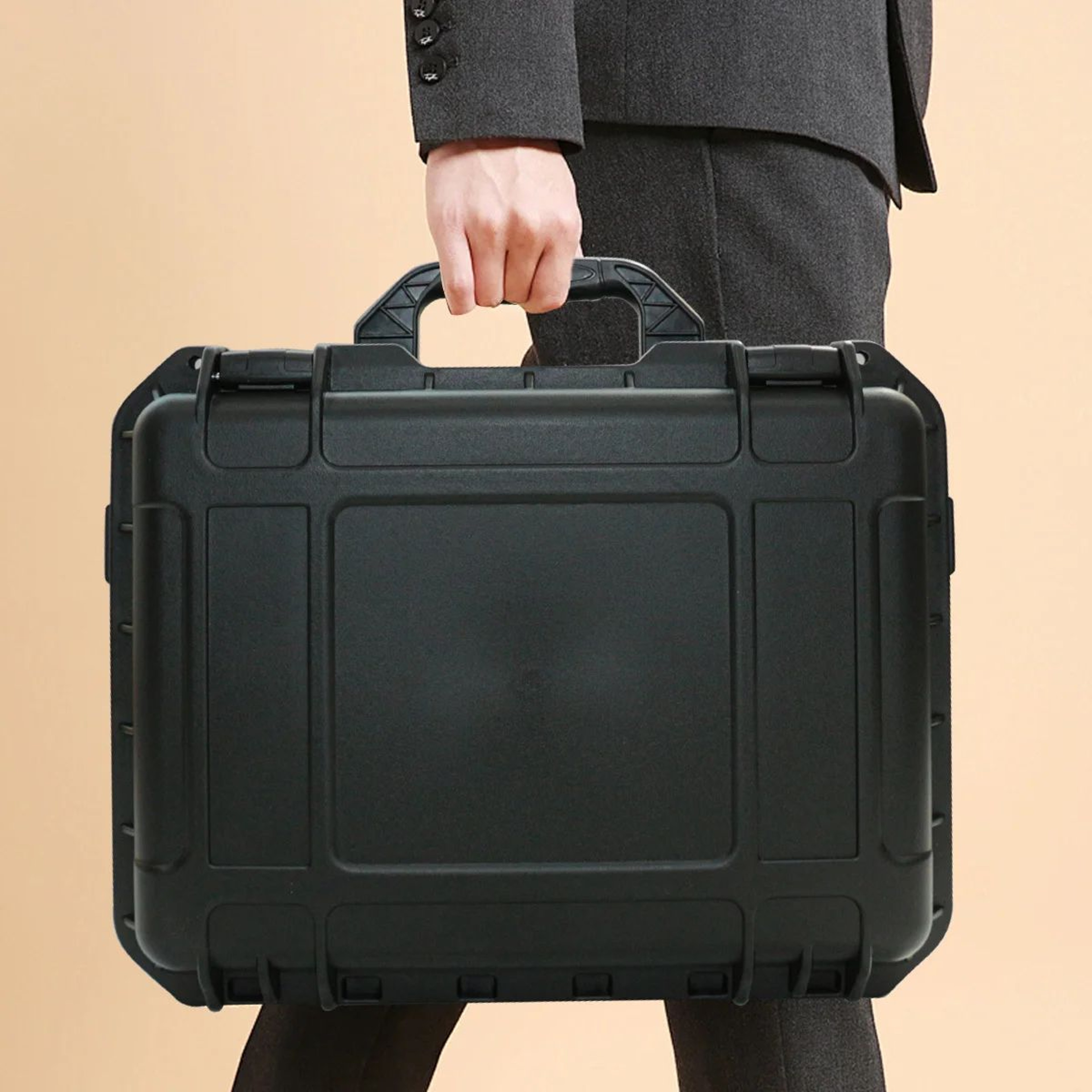 Waterproof HeavyDuty Protective Tool Case With PreCut Foam Inserts  Shockproof Hard Storage Box For 2
