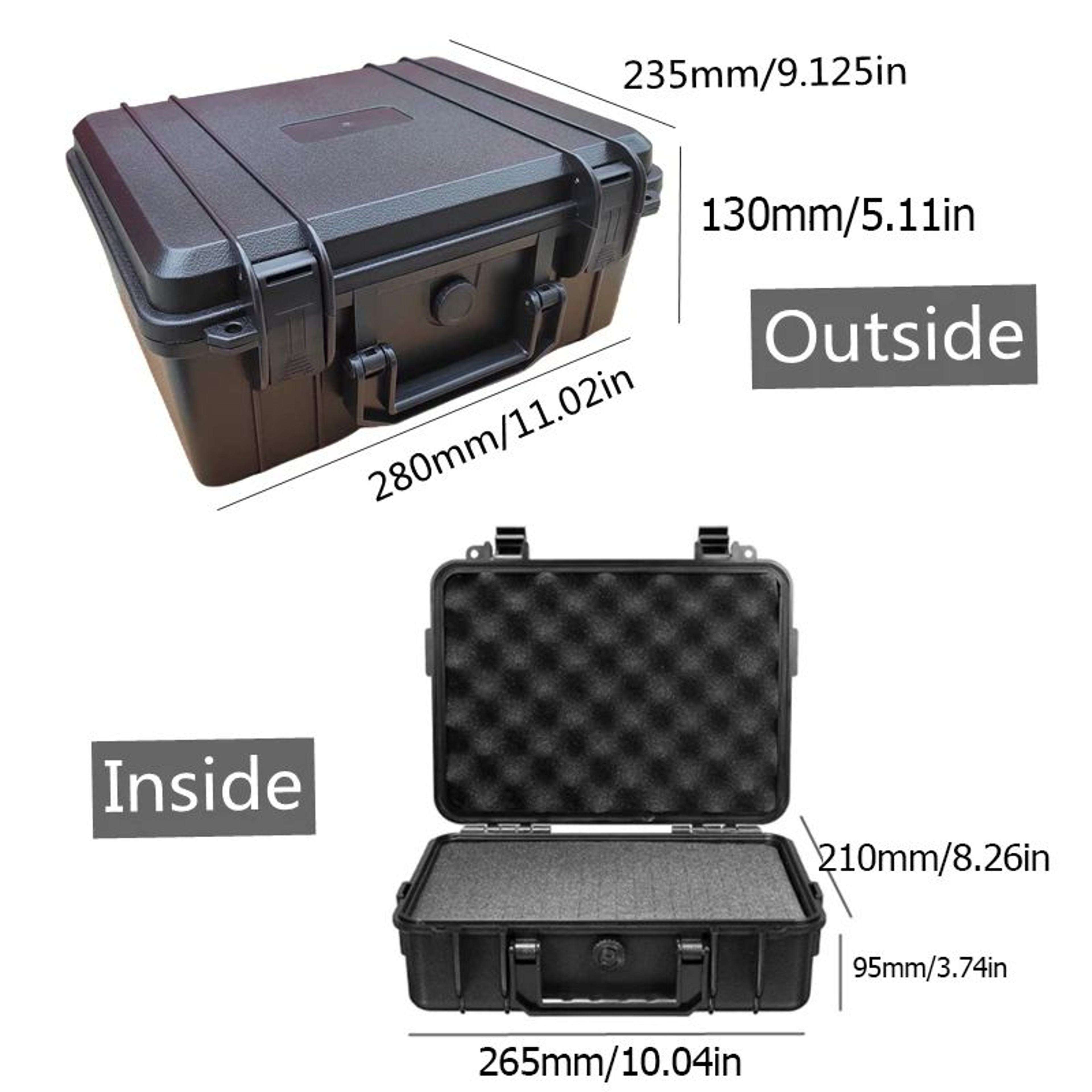Waterproof Hard Shell Protective Carry Case With Customizable Foam Insert  Shockproof Lockable Tool 7