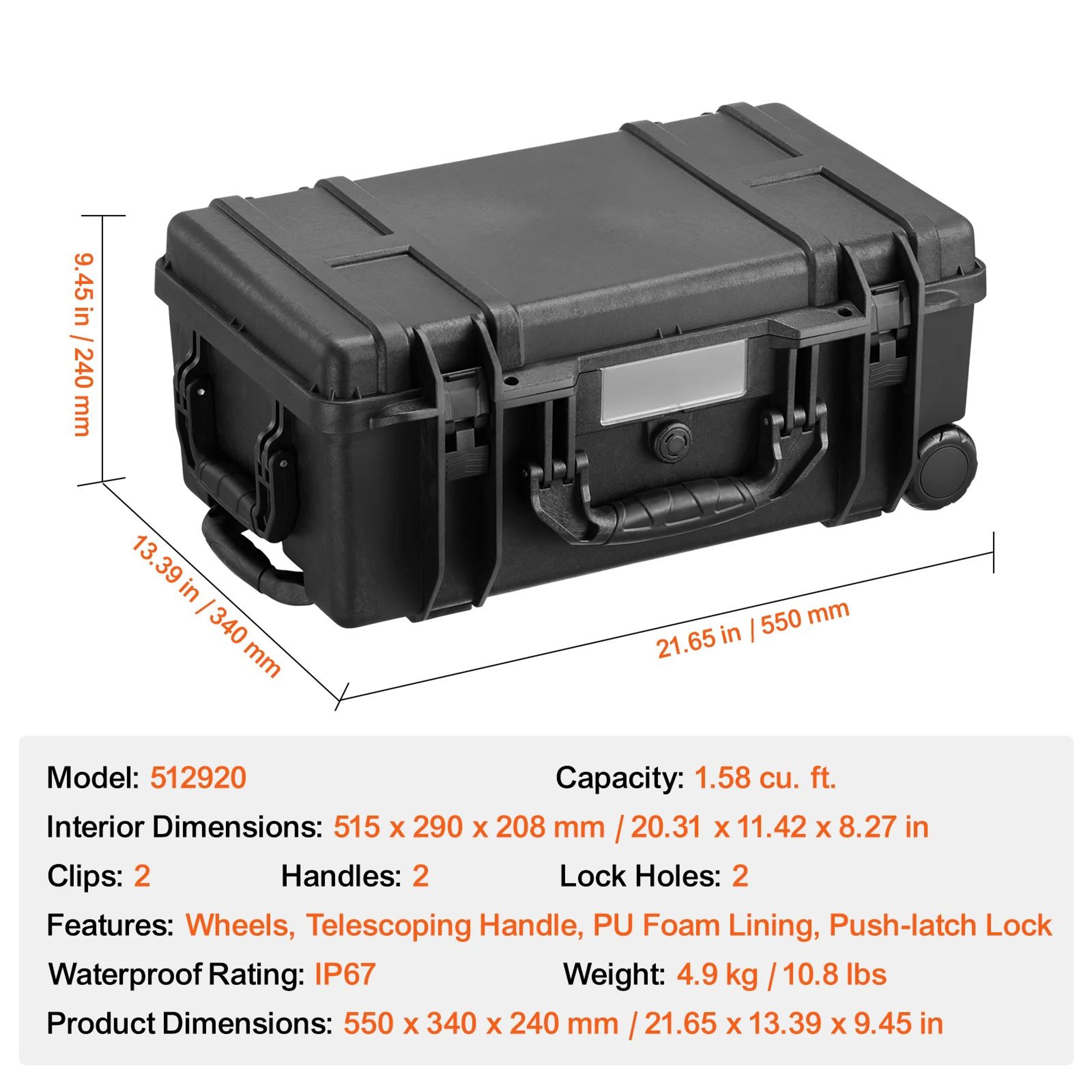 IP67 Waterproof Hard Protective Case With PreCut Foam  Handles  Heavy Duty Travel Gear Box For Came 7