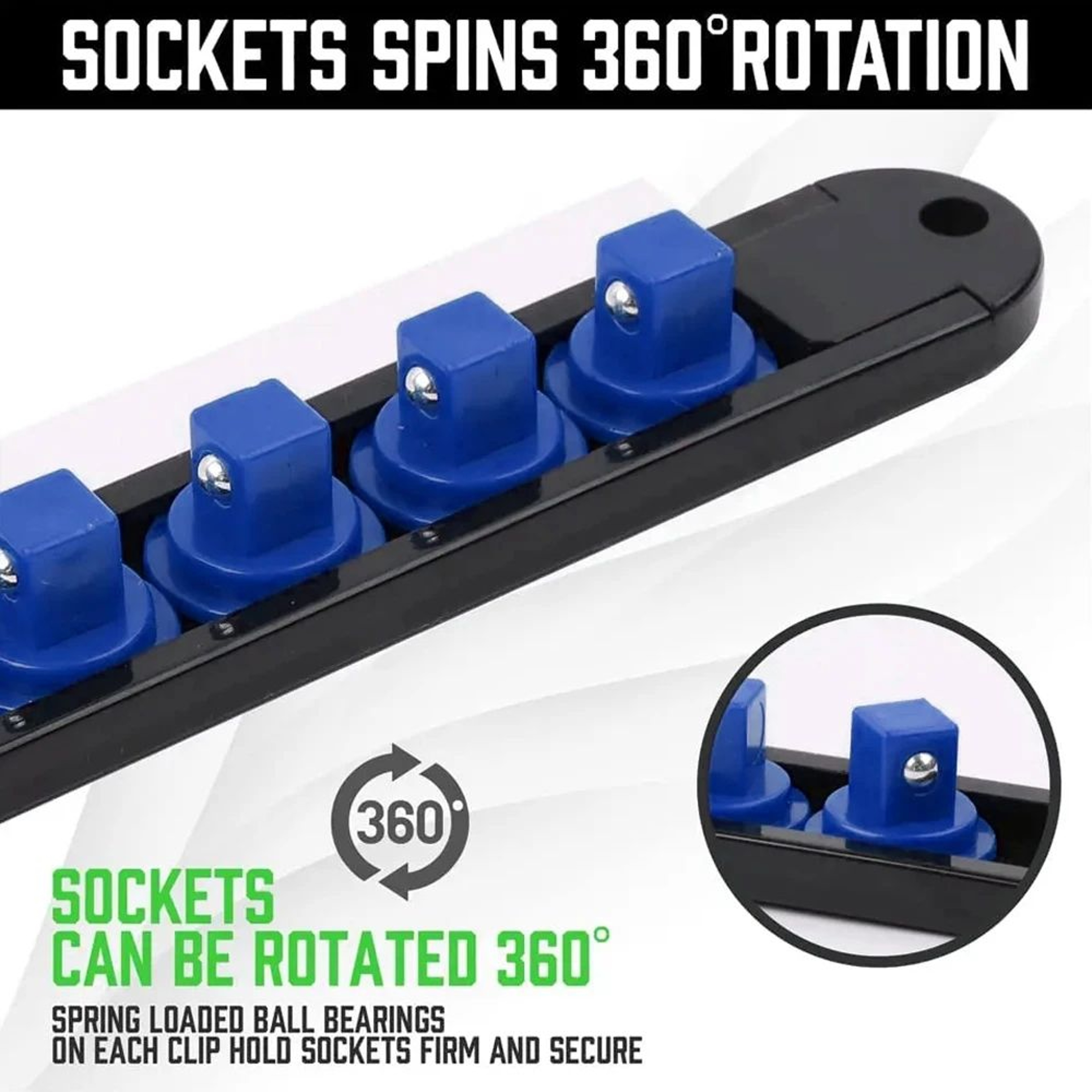 Universal Socket  Wrench Organizer Rails 14 38 12 In  Wall Mount Tool Holder Rack For Garage  Home  0