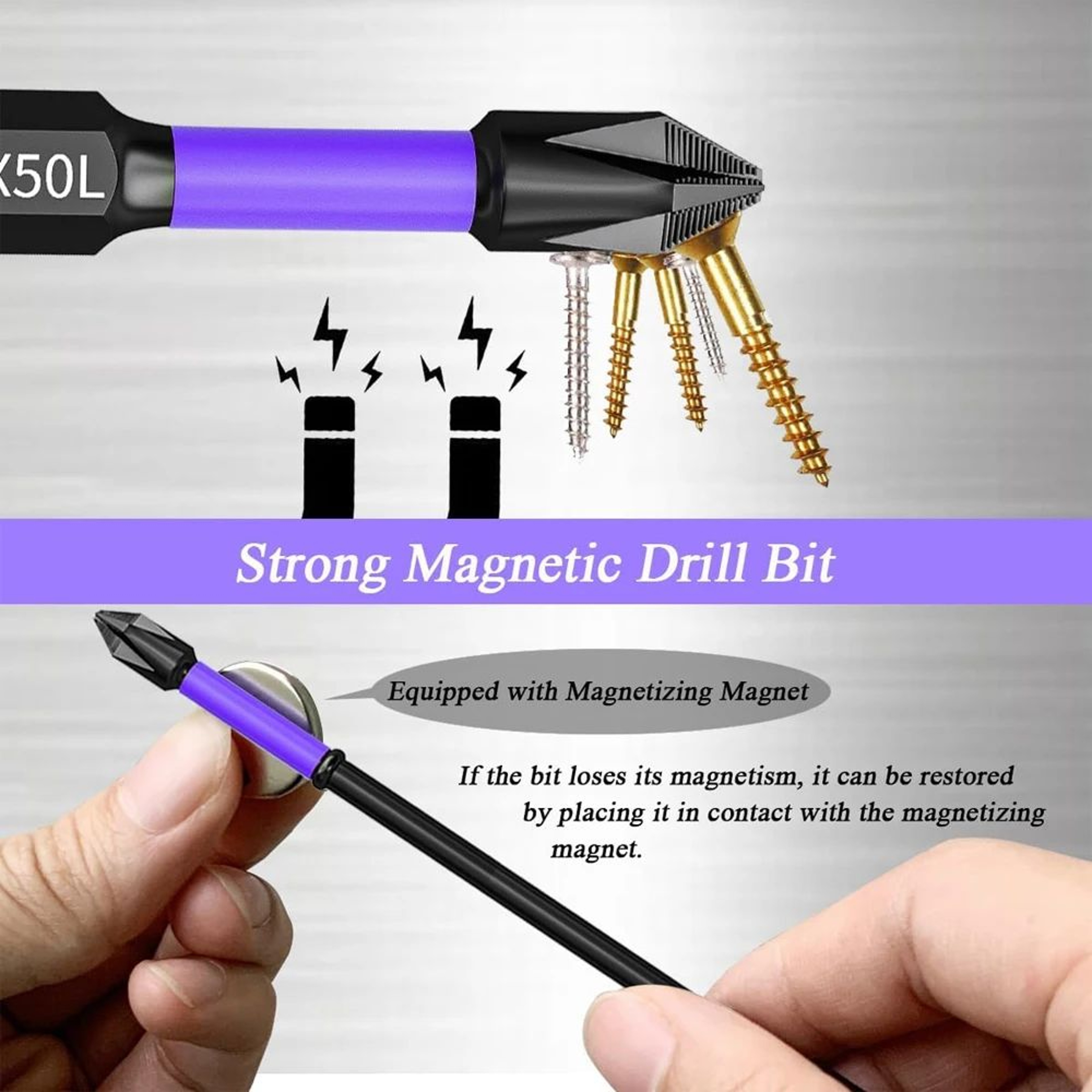 612 Pcs Magnetic Phillips Impact Screwdriver Bits  NonSlip Shockproof Alloy Steel Hex Shank Bits Fo 2