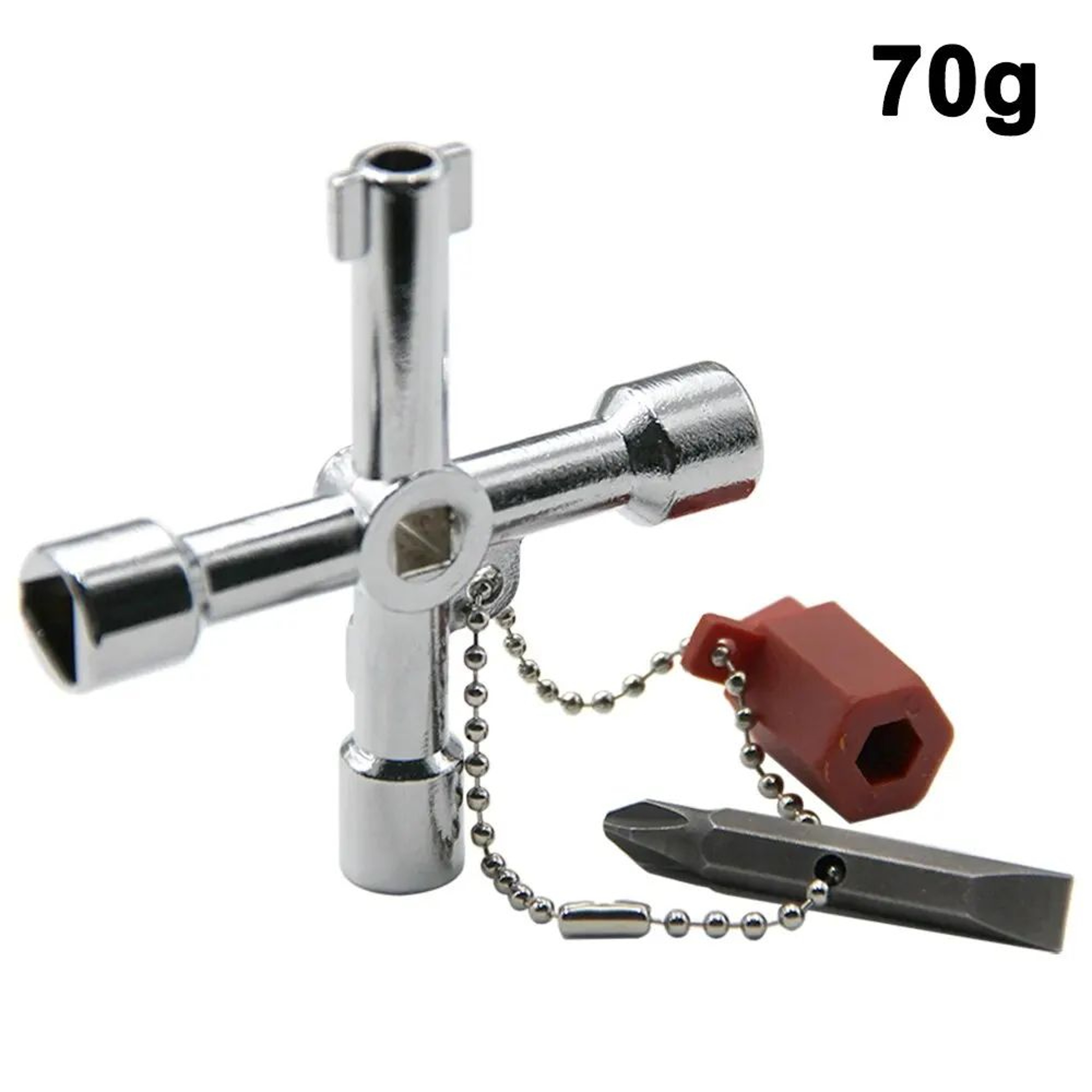 4in1 Silver Key Wrench Set  Triangle  Square Utility Cabinet Valve Tool  Screwdriver For Elevator C 7