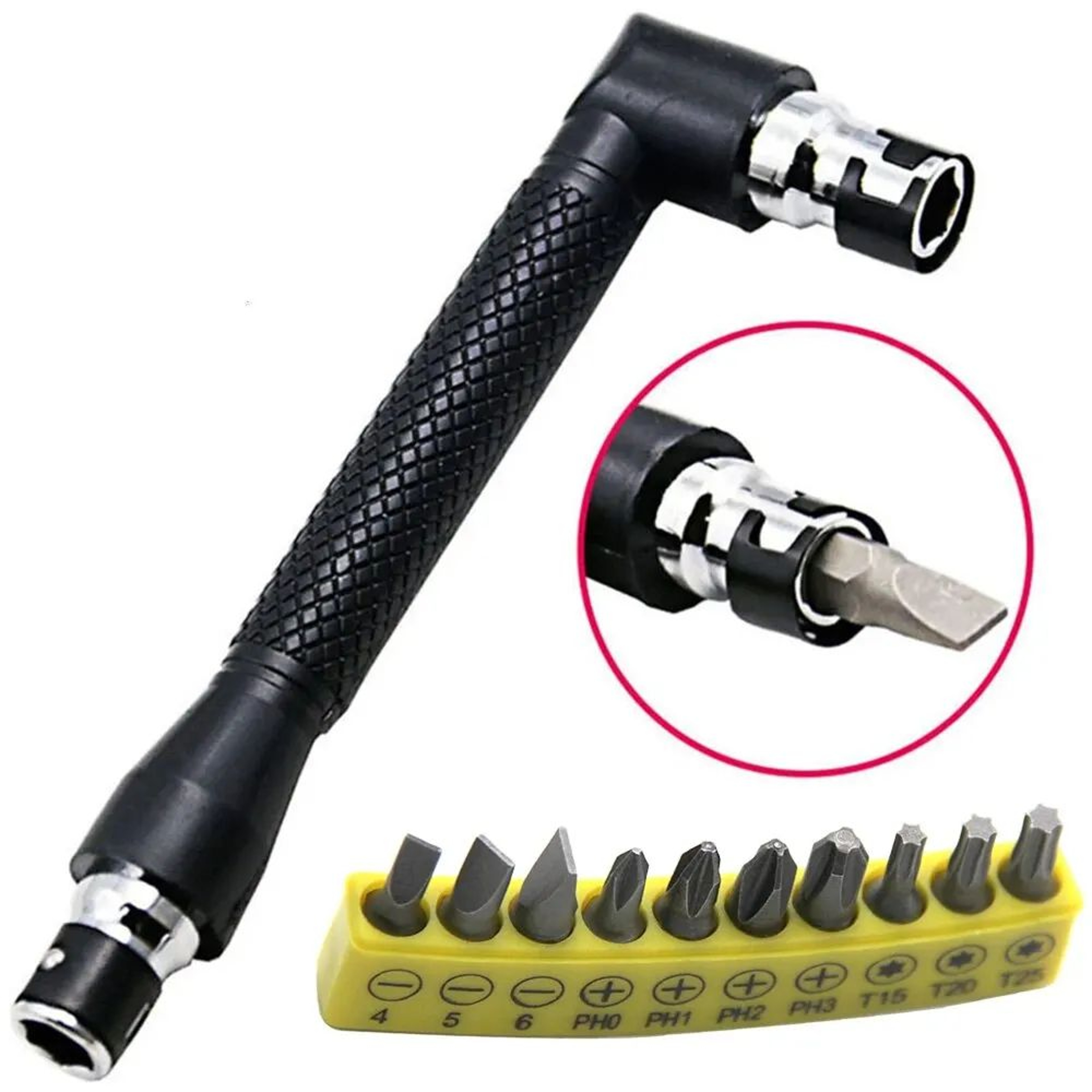90 LShaped 14 Inches Hex Screwdriver Bit Set  Double Head Handle 635mm Right Angle Wrench  10pcs Bi 0