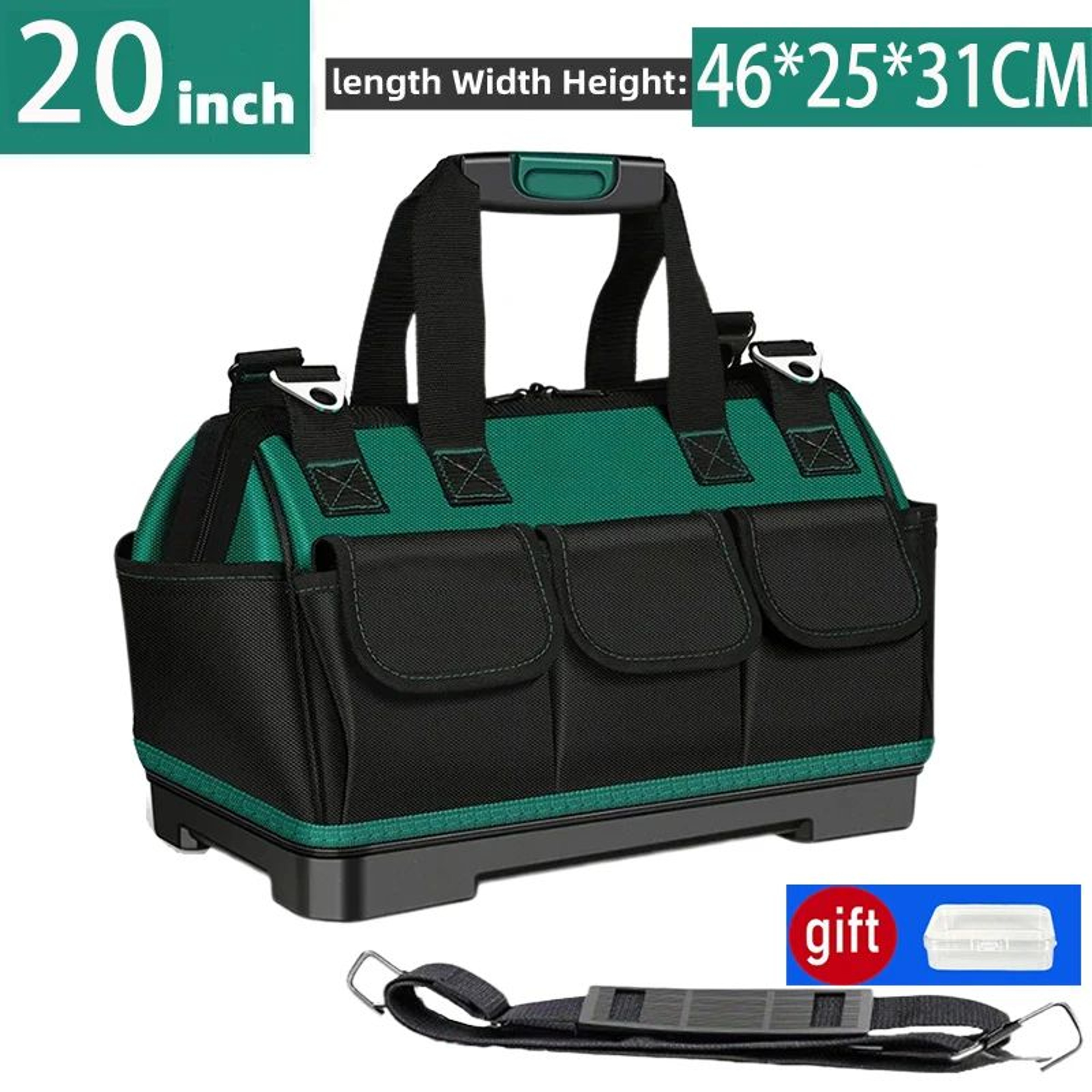 23 Inches HeavyDuty Waterproof Tool Bag  1680D Oxford Large Capacity Electrician Storage Tote WearR 10