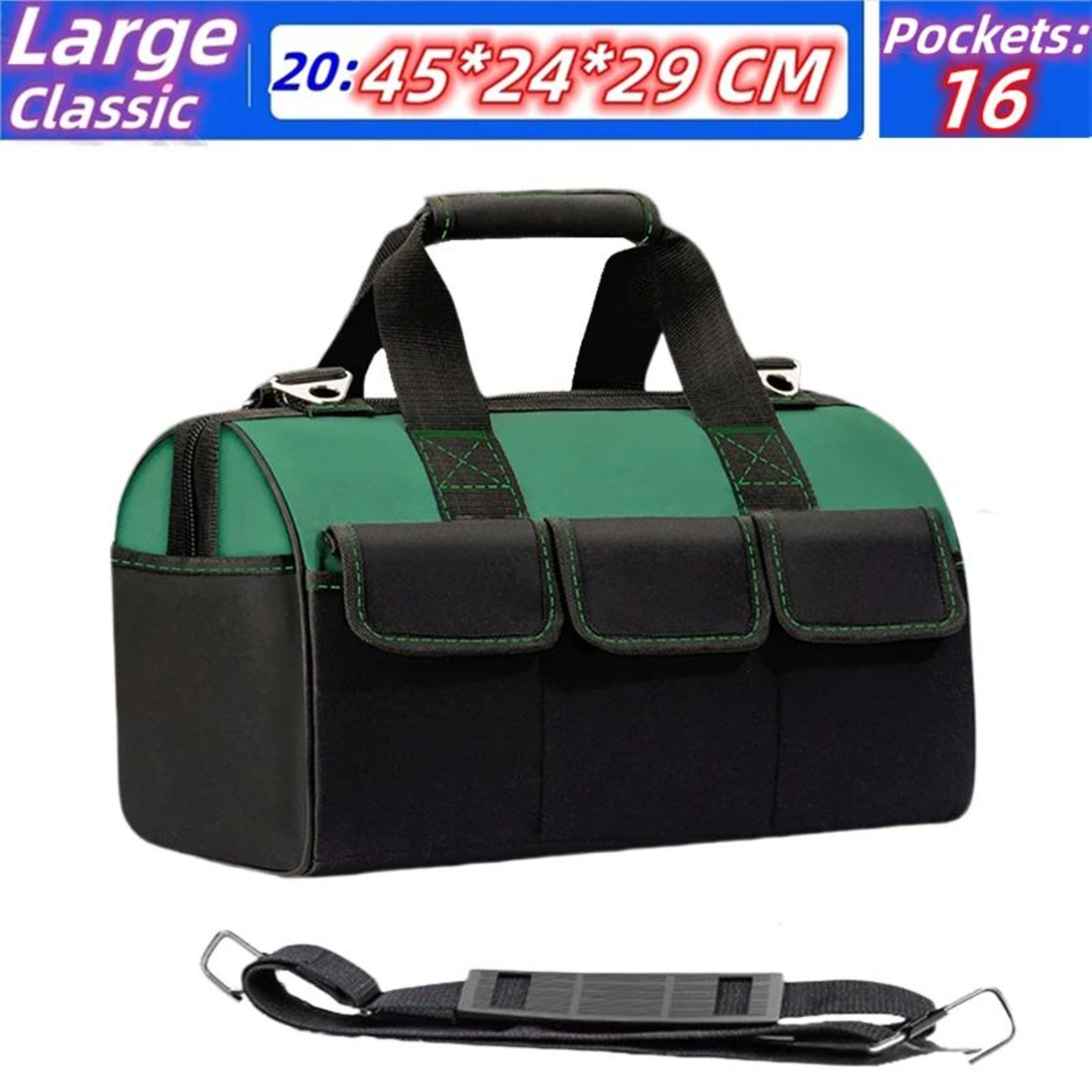 23 Inches HeavyDuty Waterproof Tool Bag  1680D Oxford Large Capacity Electrician Storage Tote WearR 13