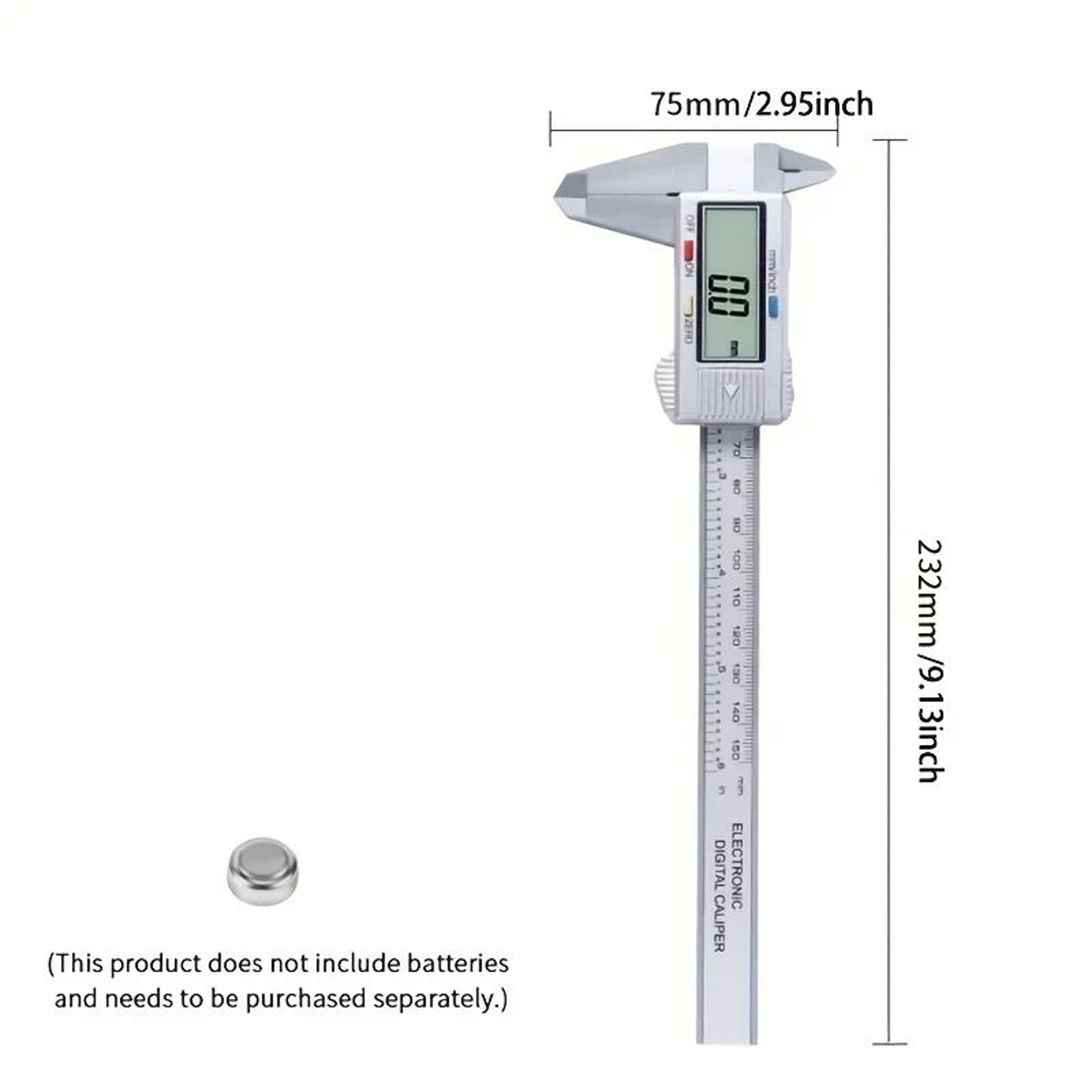 Digital Vernier Caliper 6 Inches  LCD Electronic Carbon Fiber Measuring Gauge For Depth Height  Mic 2