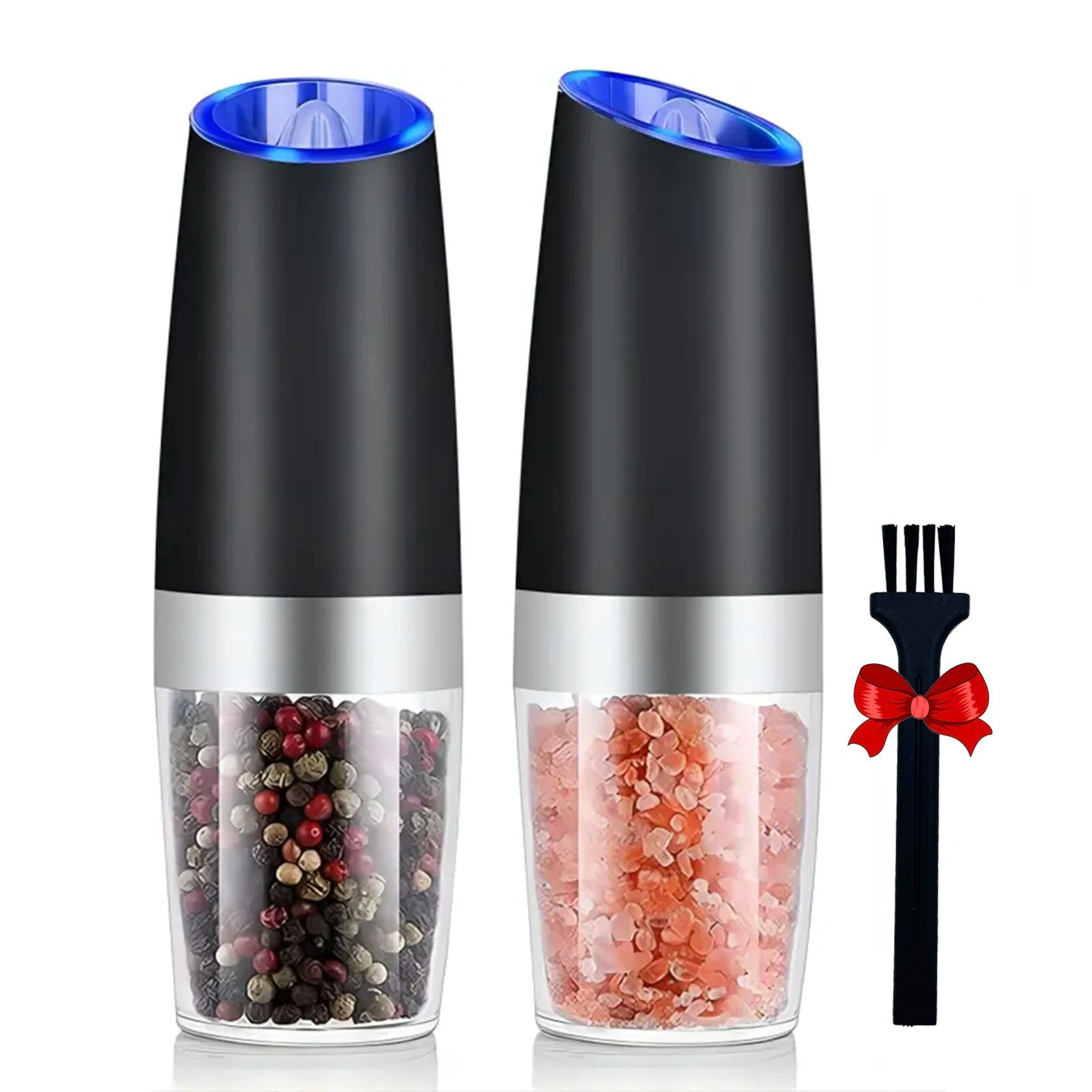 Gravity Electric Salt  Pepper Grinder Set Auto Tilt Mill Battery Powered Adjustable Coarseness Larg 7