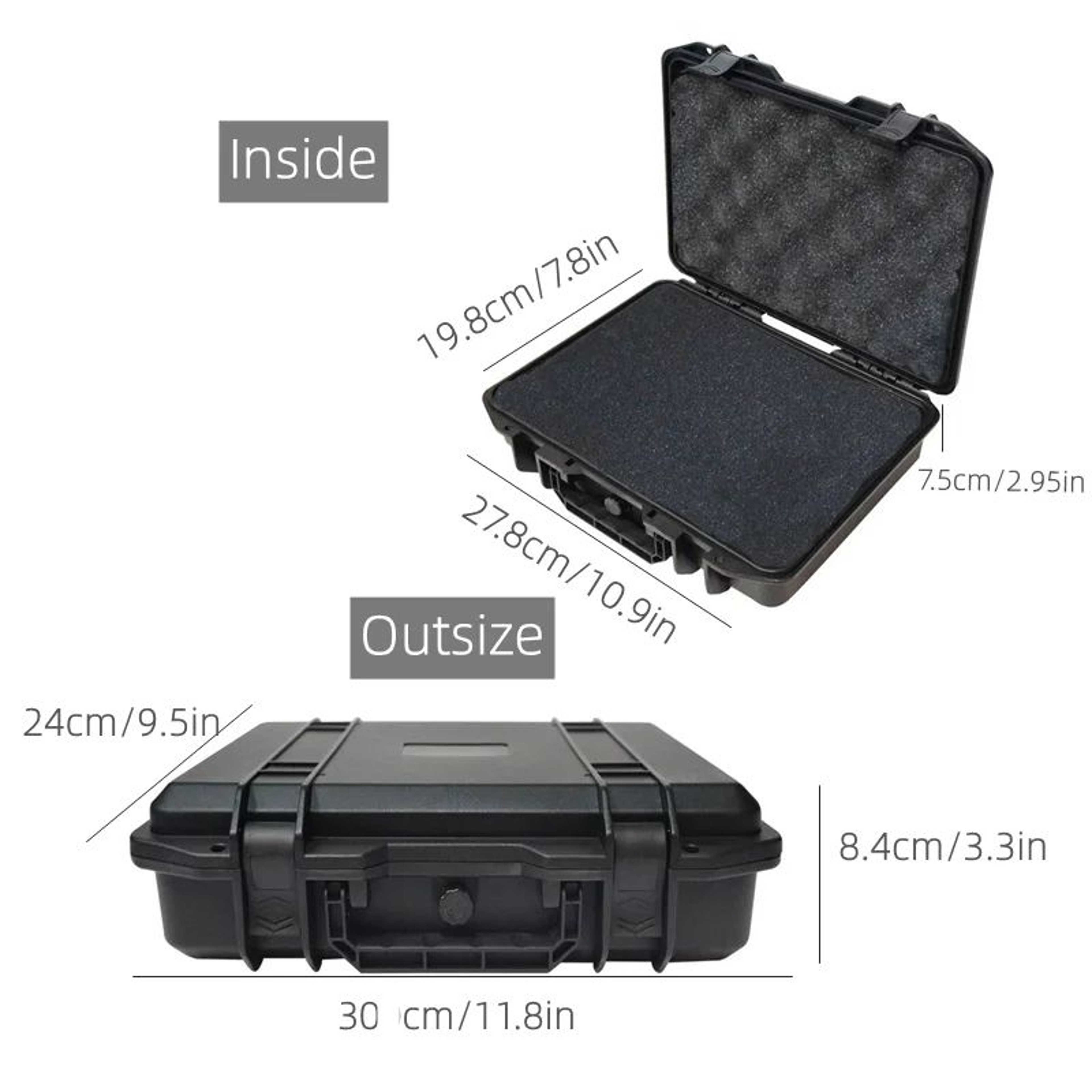 Large Waterproof ABS Hard Tool Case Toolbox With Foam Insert For Mechanics Travel  Heavy Duty Tools 10