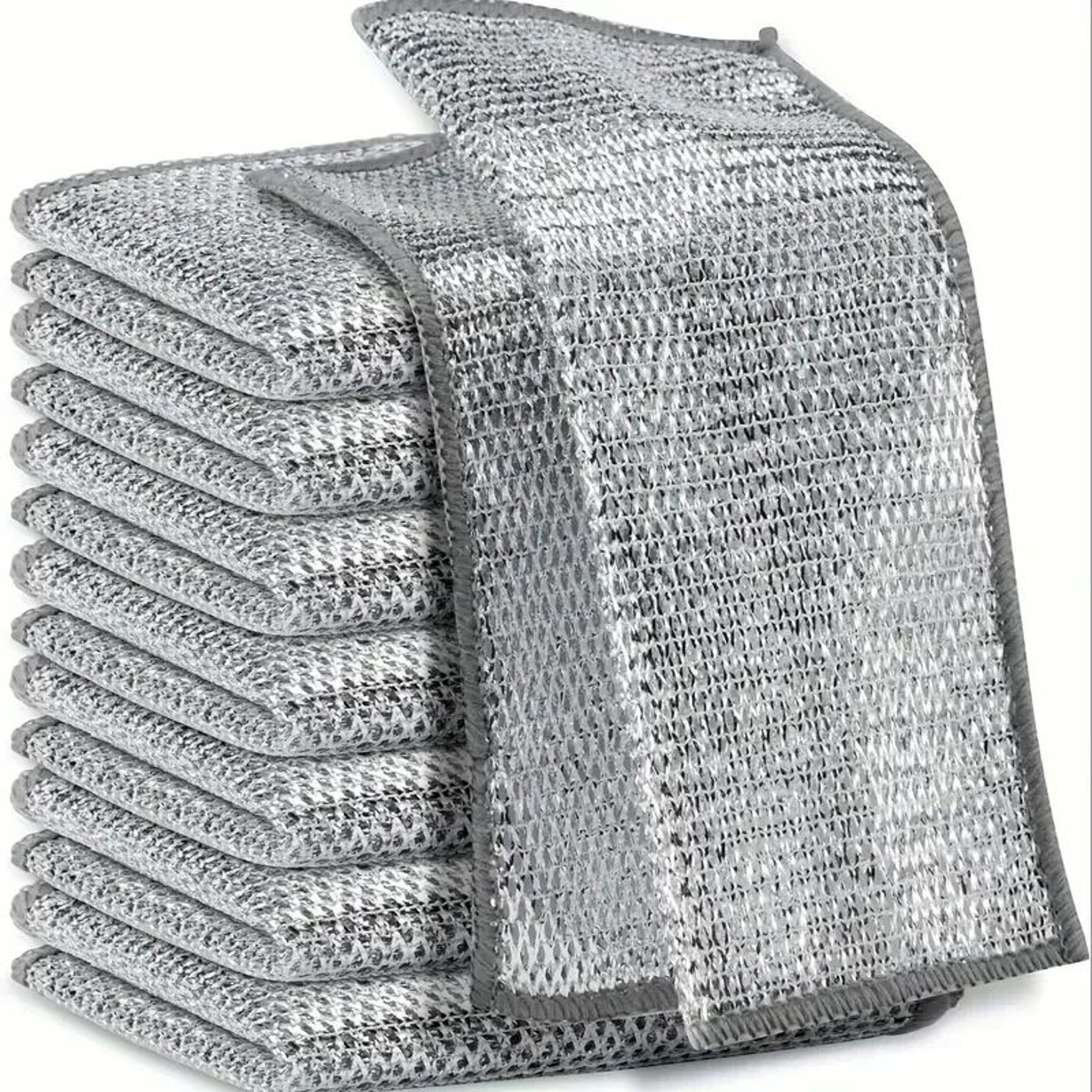 DoubleSided Steel Wire Dishcloth Scrubber Rag For Pots  Pans  Heavy Duty Kitchen Cleaning Cloth For 1