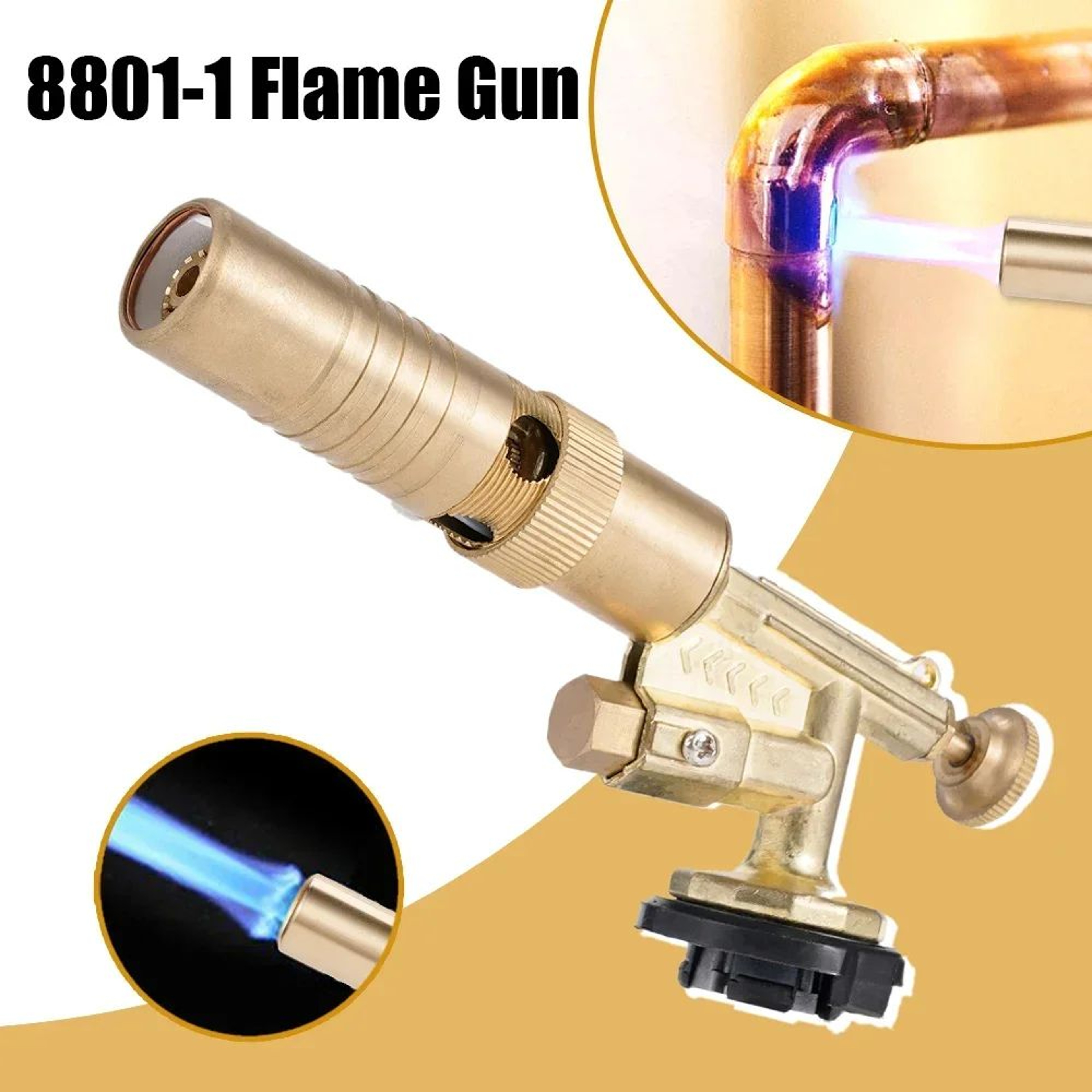 AutoIgnition Pure Copper Gas Torch Burner Gun  Adjustable Flame Blow Torch For Brazing BBQ Cooking  4