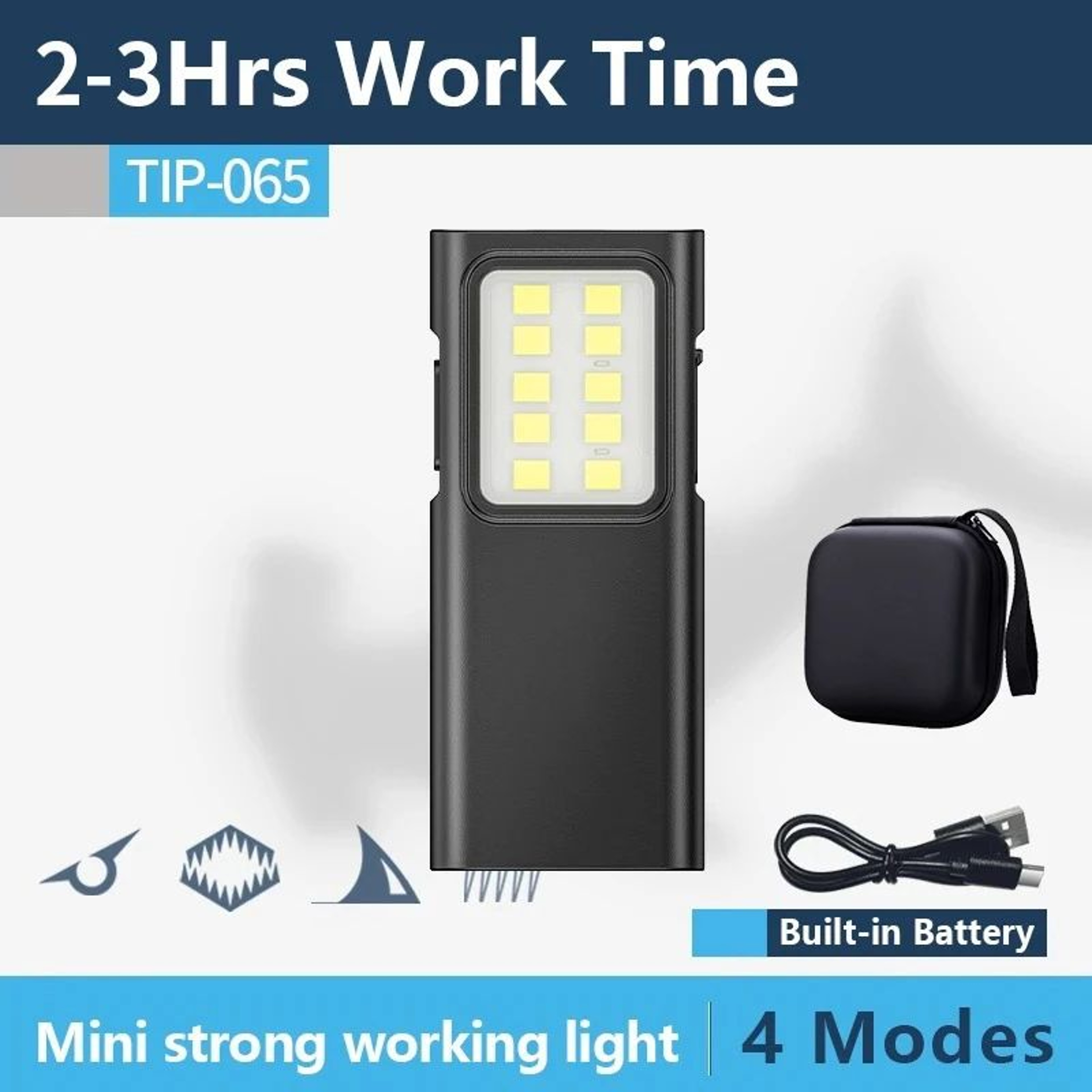 EDC USB Rechargeable Keychain Flashlight With Pen Clip  Super Bright Mini LED Emergency Light For C 8