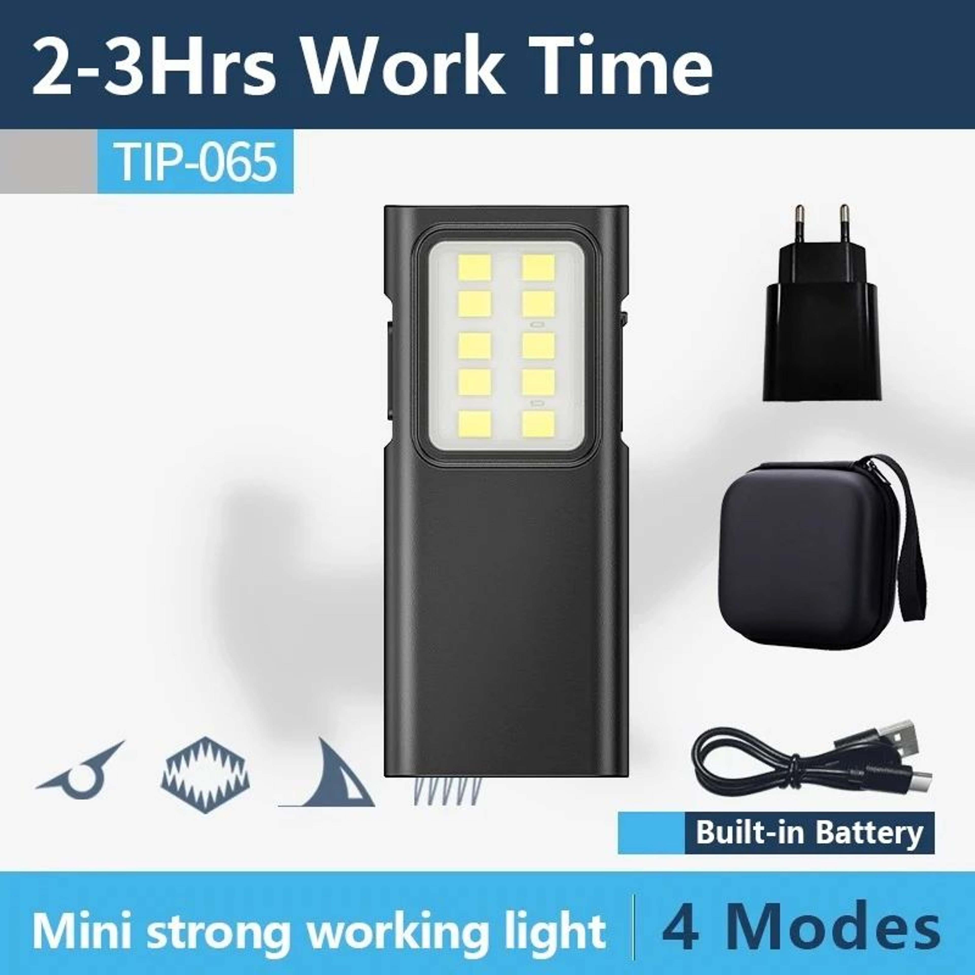EDC USB Rechargeable Keychain Flashlight With Pen Clip  Super Bright Mini LED Emergency Light For C 9