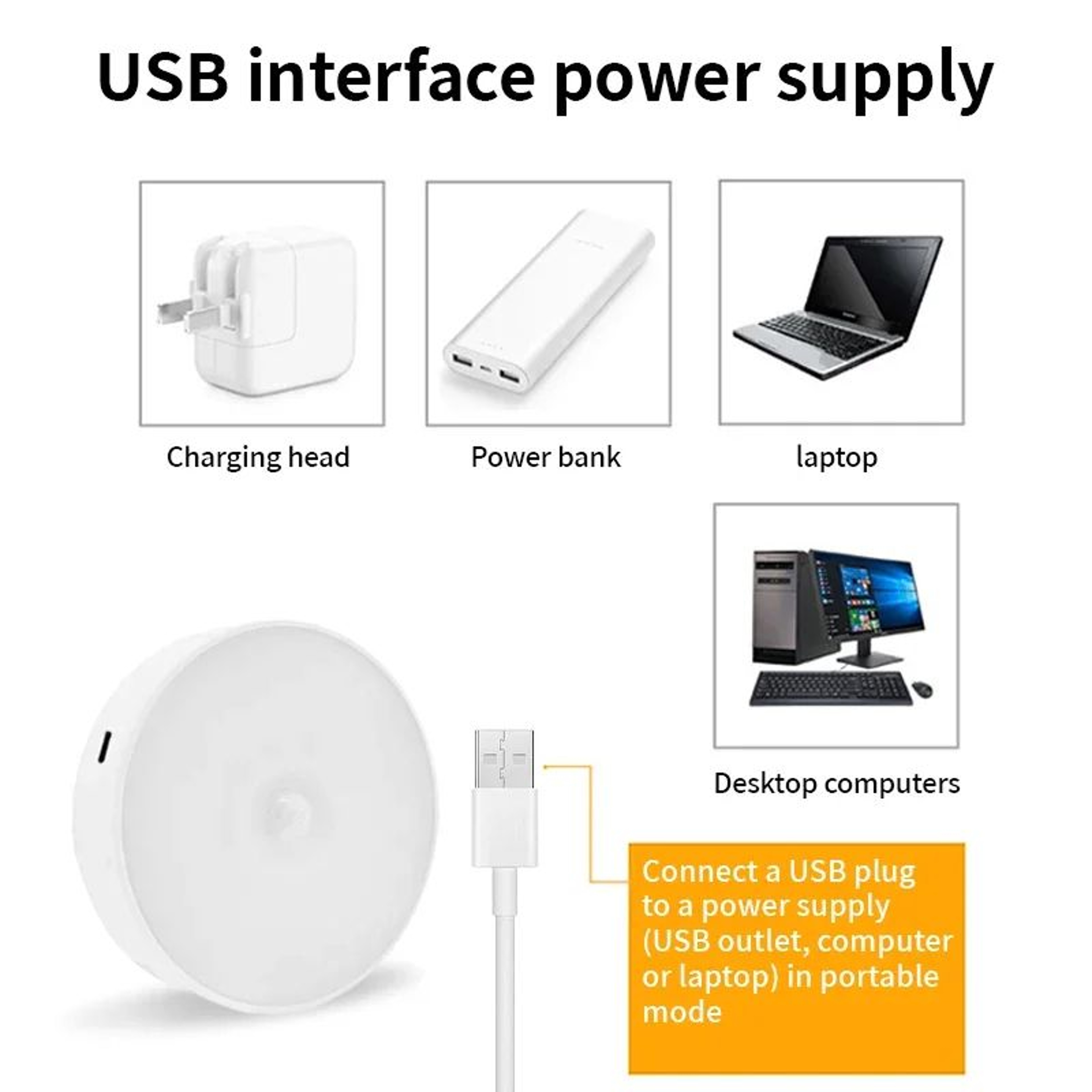 Motion Sensor LED Night Light USB Rechargeable  Wireless Closet  Cabinet Light For Kitchen Stairs W 4