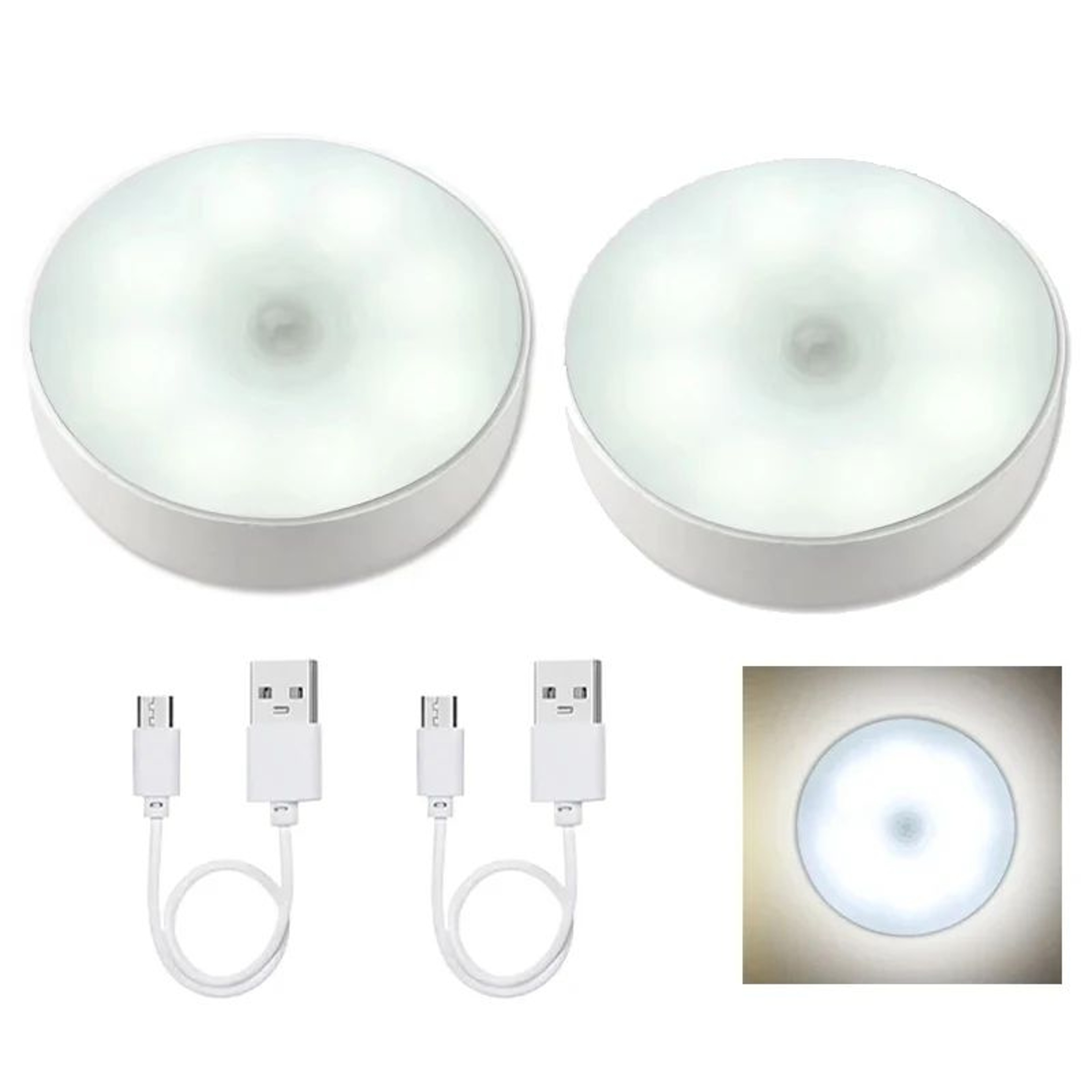 Motion Sensor LED Night Light USB Rechargeable  Wireless Closet  Cabinet Light For Kitchen Stairs W 18