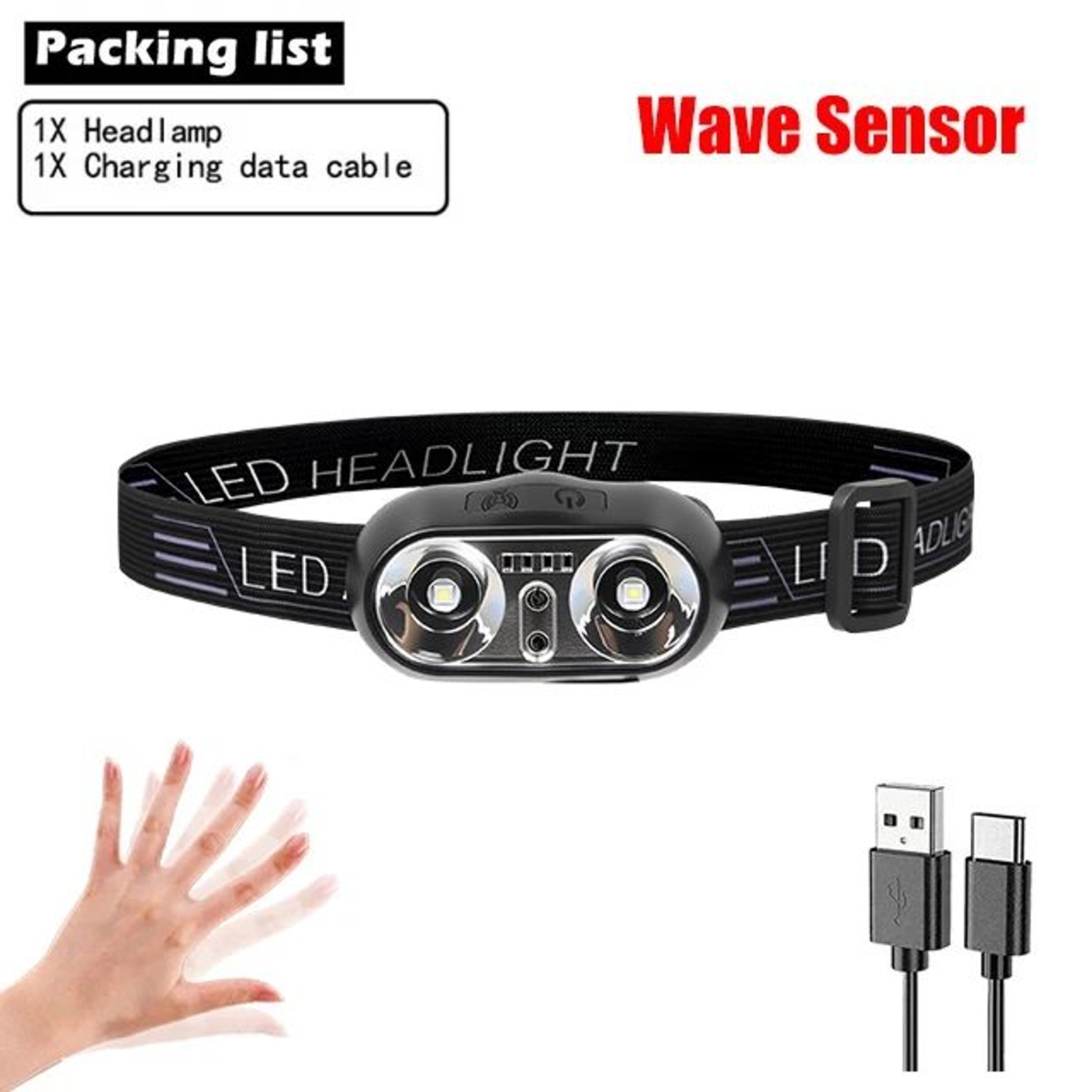 Mini USB Rechargeable Sensor COB LED Headlamp – Powerful Hands-Free Headlight for Fishing, Camping, Hiking & Outdoor Wor – view 11