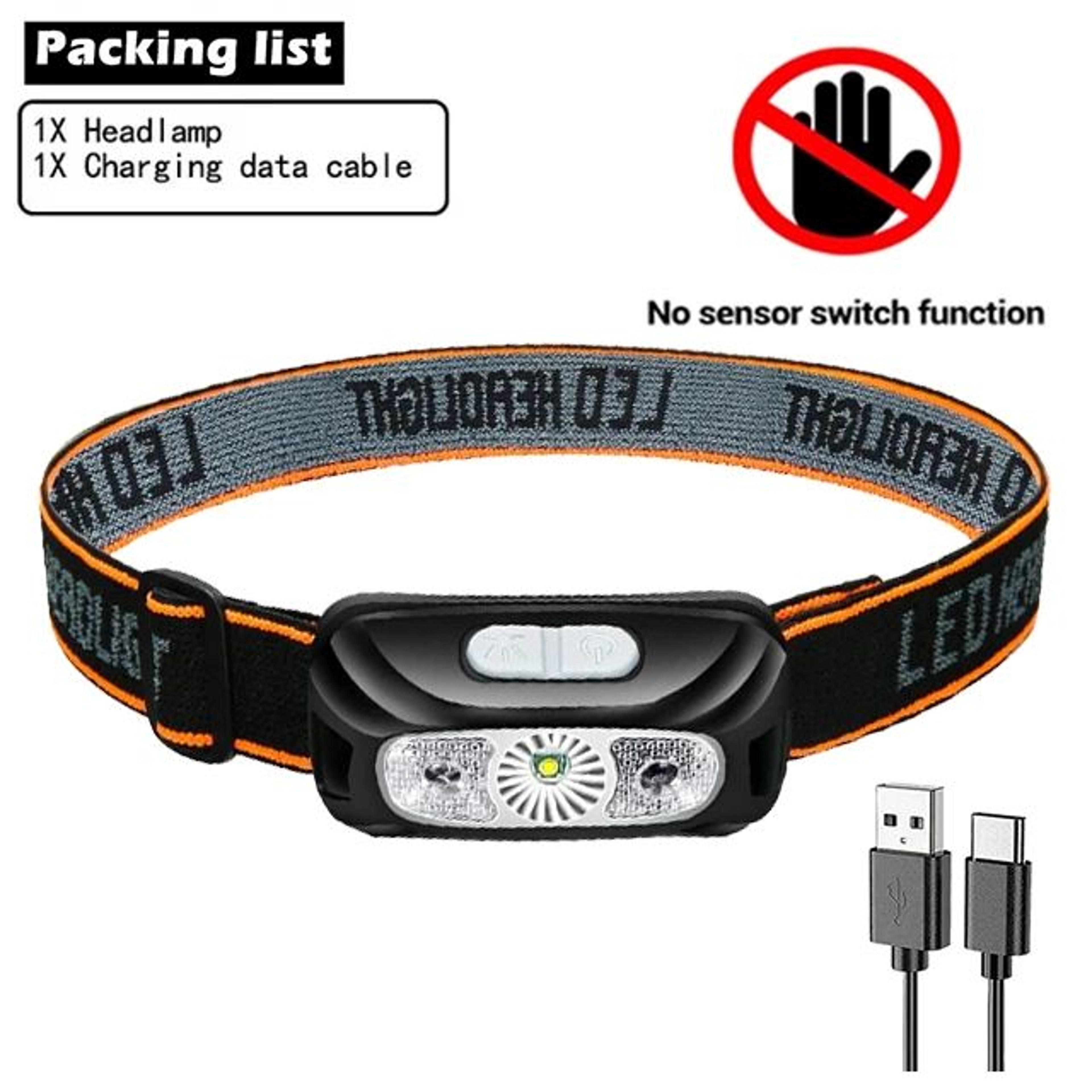 Mini USB Rechargeable Sensor COB LED Headlamp  Powerful HandsFree Headlight For Fishing Camping Hik 7
