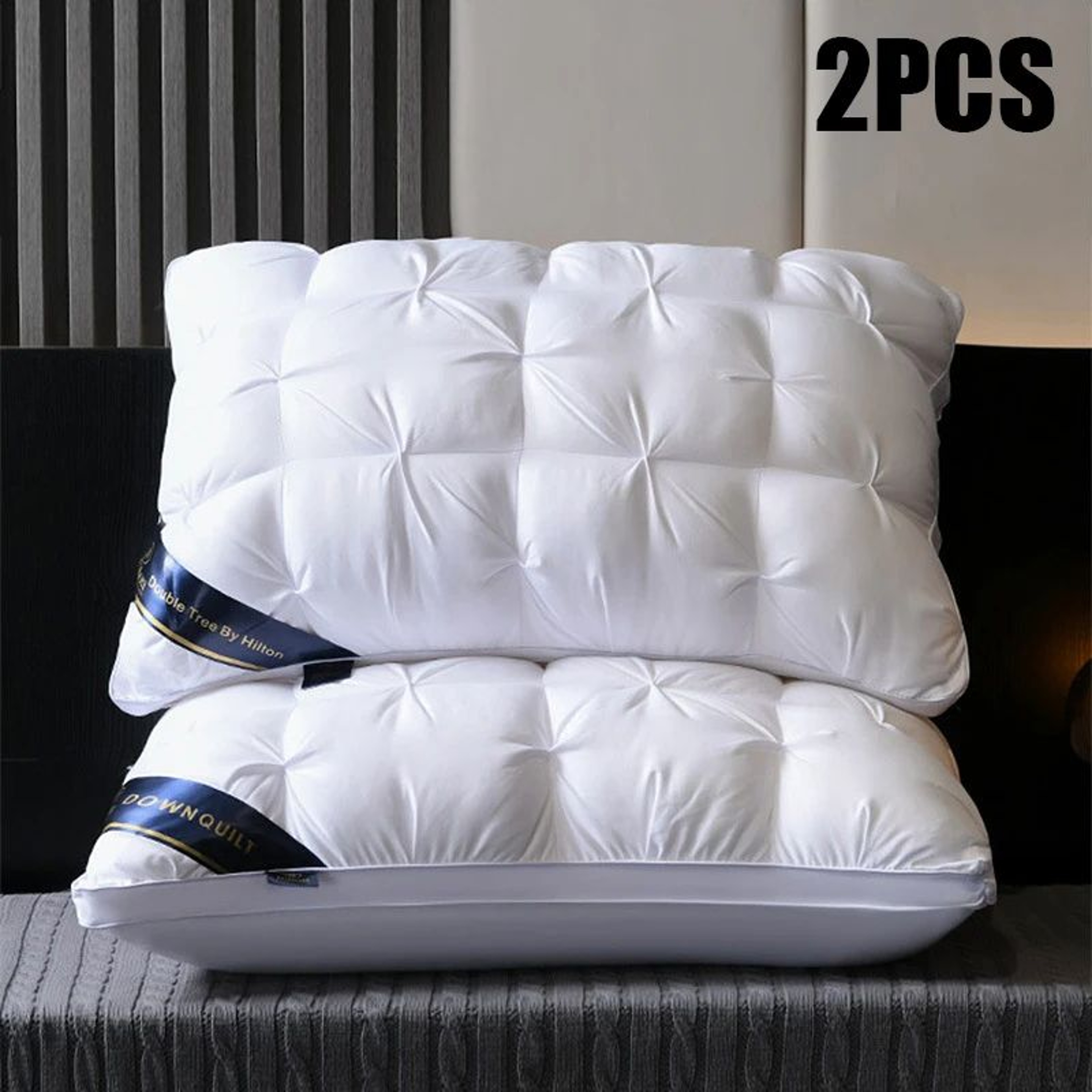 2Pack Luxury Hotel Pillows  Soft Support Bed Pillows For Back Side  Stomach Sleepers Fluffy Comfort 7
