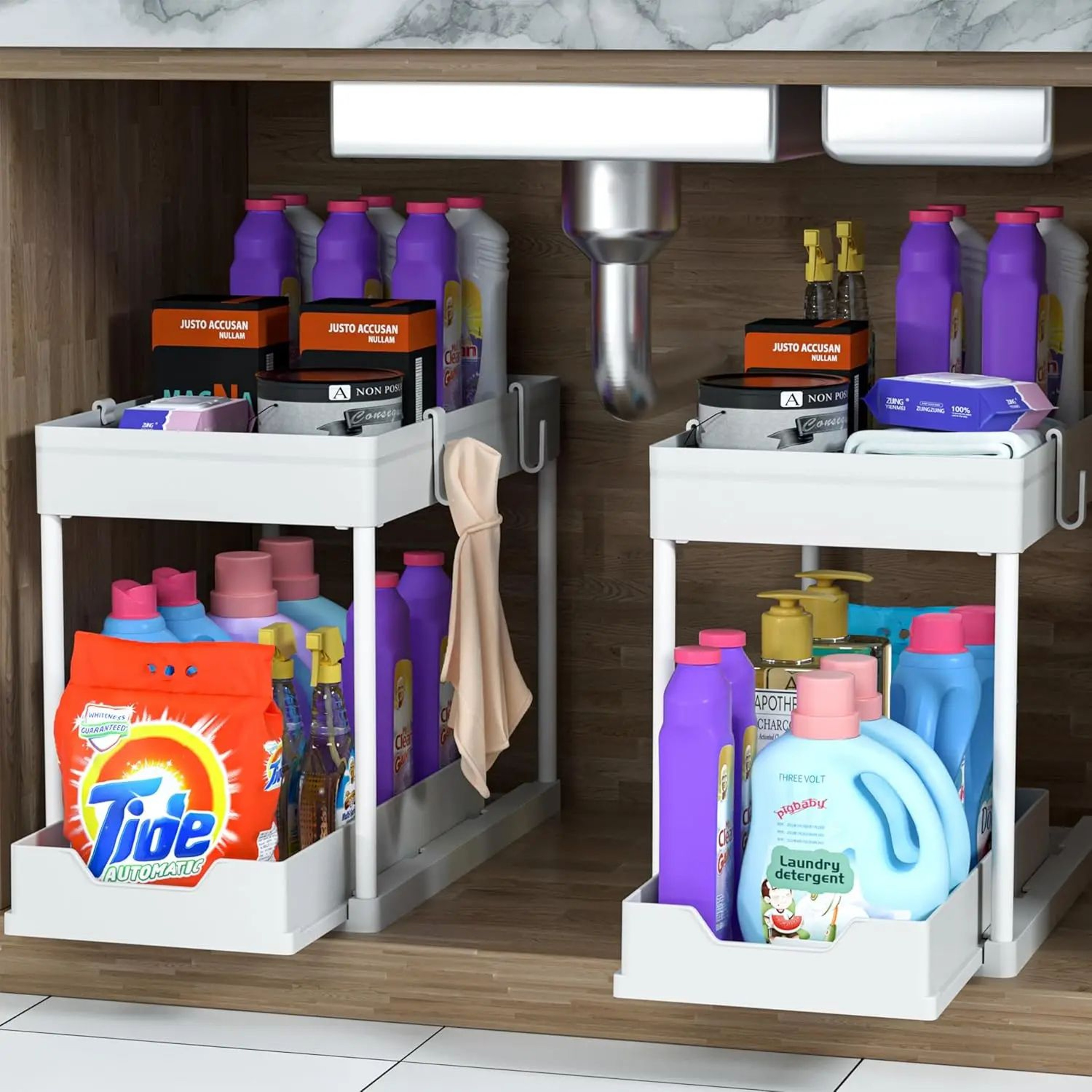 2Tier Sink Storage Rack Organizer  SpaceSaving Kitchen Cabinet Shelf  Bathroom Counter Basket For E 7