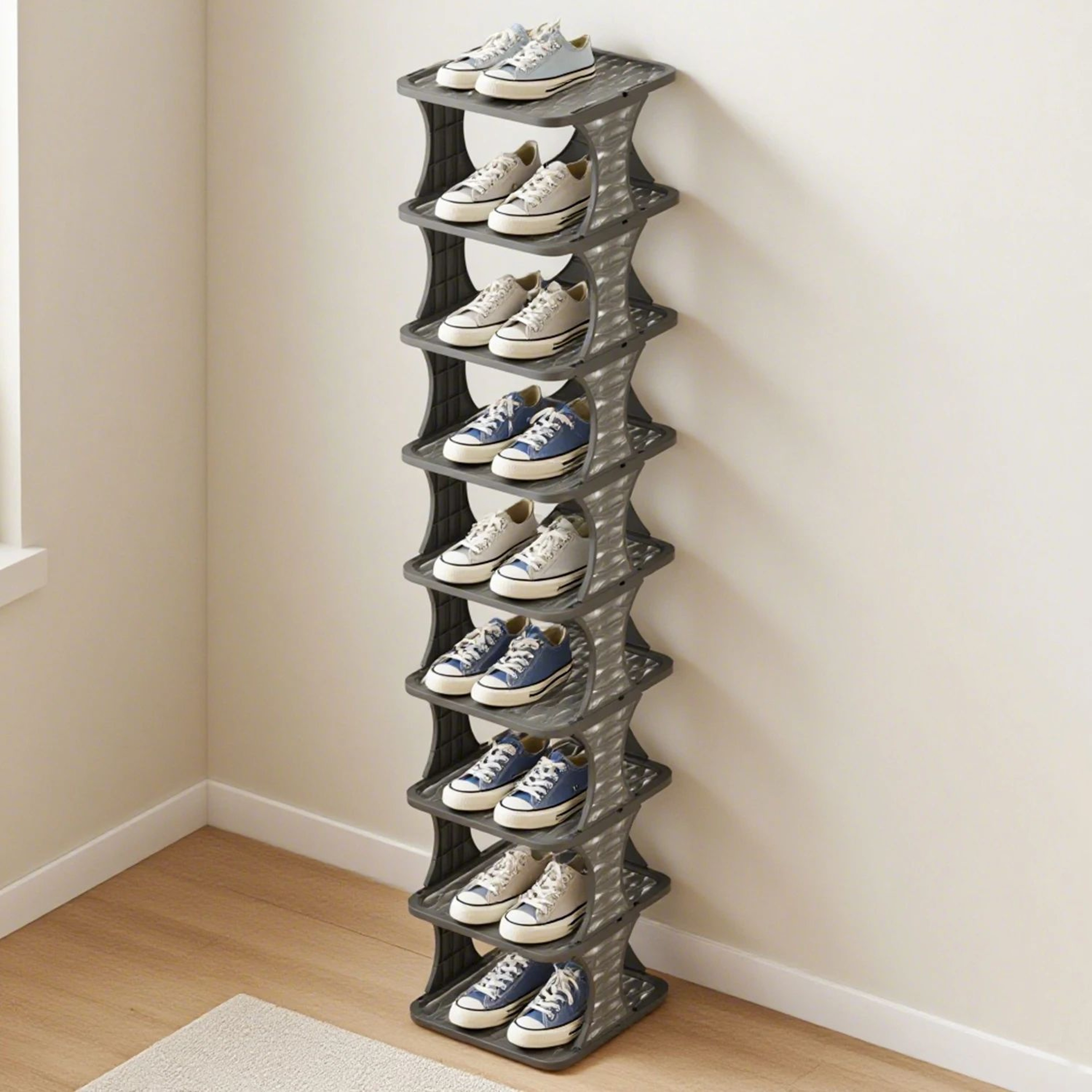 Vertical MultiTier Shoe Rack Organizer  Minimalist SpaceSaving Shoe Storage Shelf For Bedroom Close 6