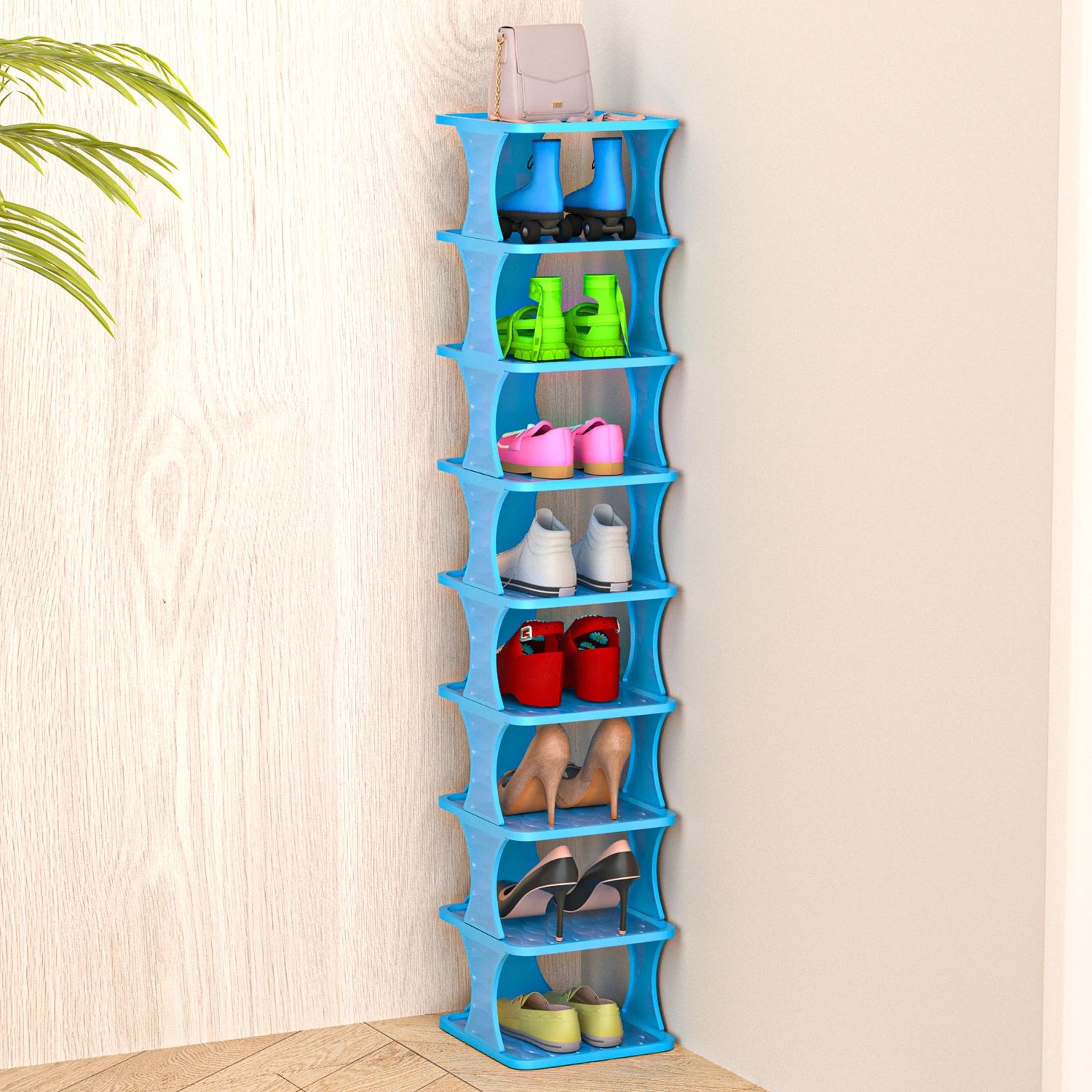 Vertical MultiTier Shoe Rack Organizer  Minimalist SpaceSaving Shoe Storage Shelf For Bedroom Close 7