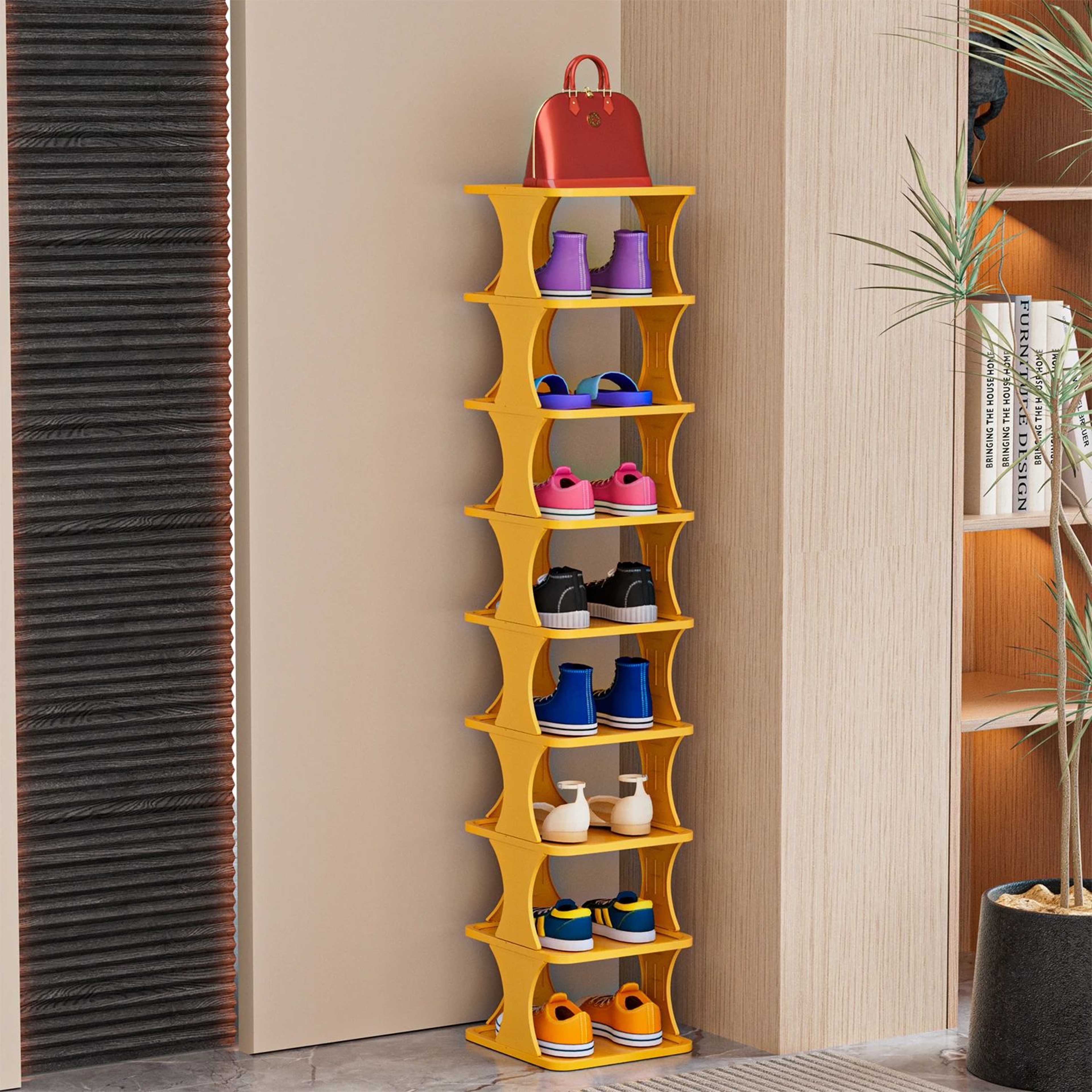 Vertical MultiTier Shoe Rack Organizer  Minimalist SpaceSaving Shoe Storage Shelf For Bedroom Close 8