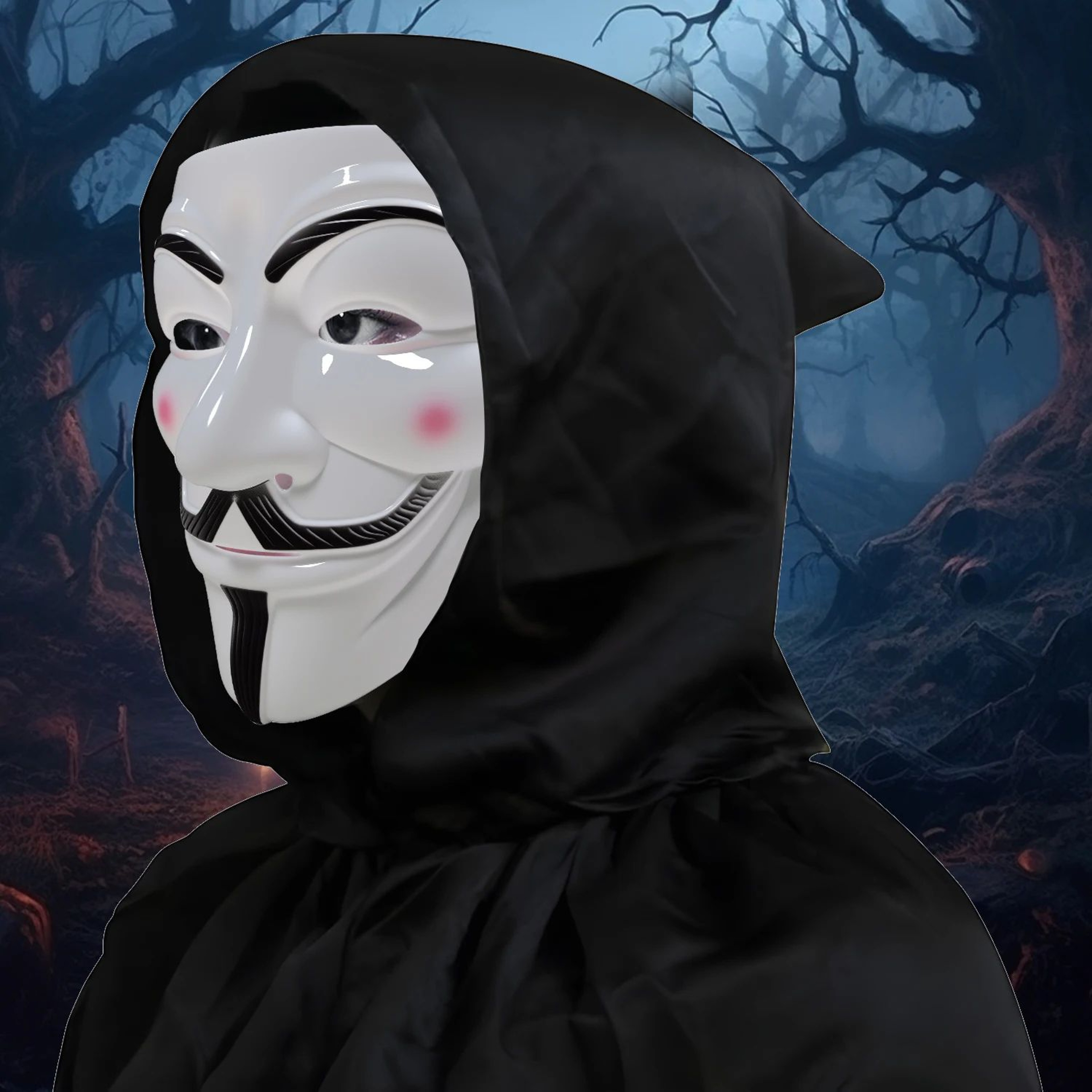 Guy Fawkes V Mask  Anonymous Hacker Style Halloween Costume Mask For Cosplay Parties Horror  Christ 4
