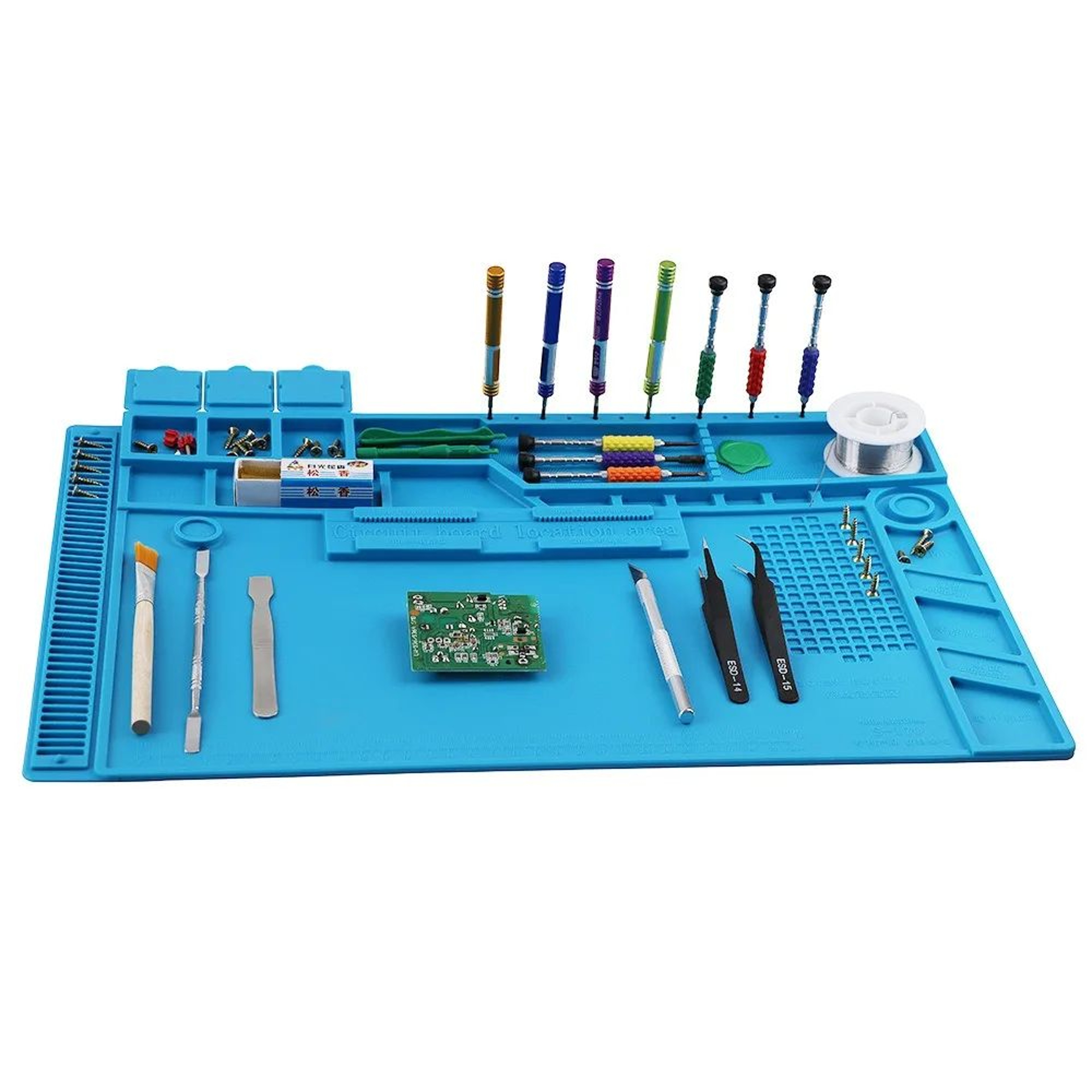 HeatResistant Silicone Soldering Mat 932F  AntiStatic Magnetic Workbench Mat For Phone Laptop  Watc 0