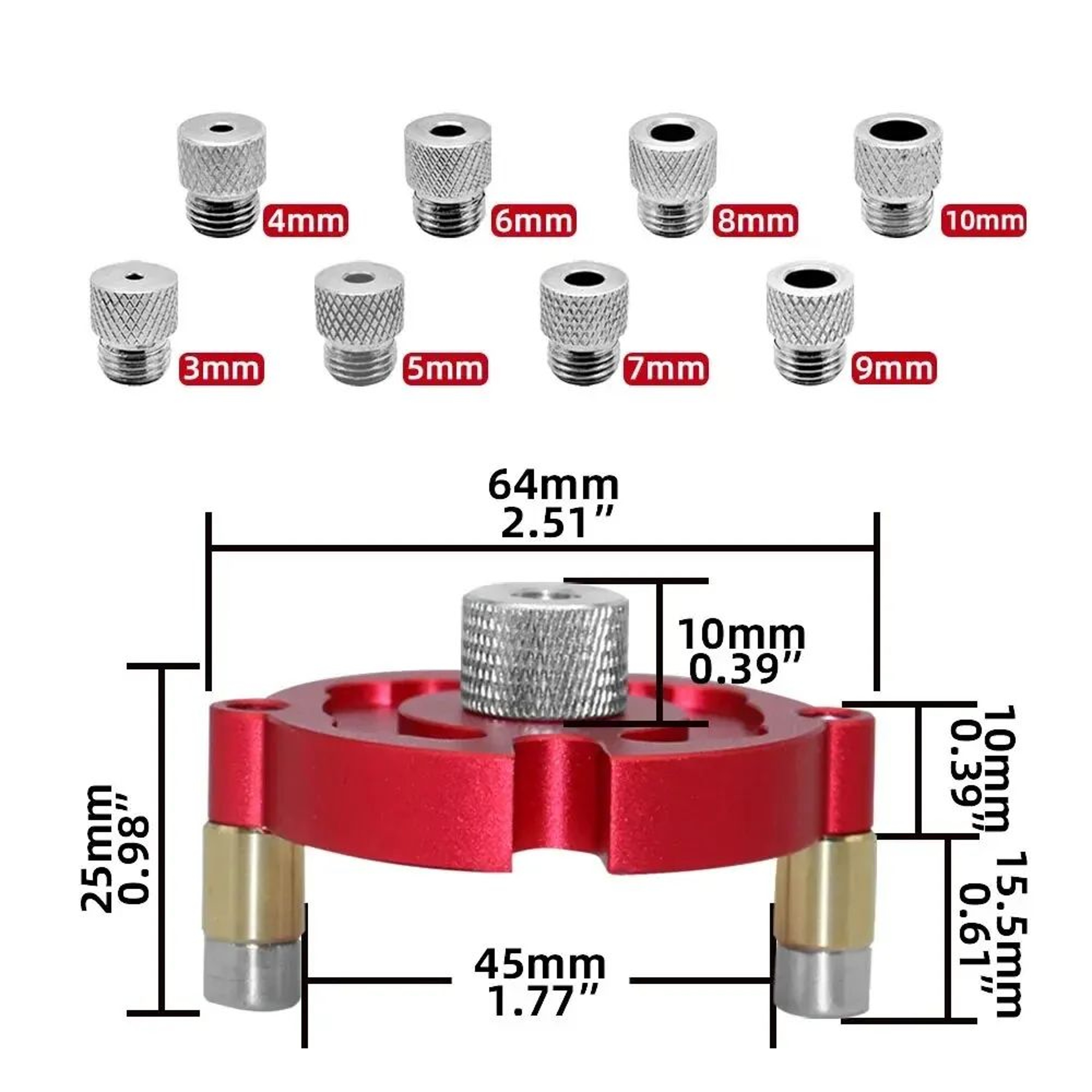 SelfCentering Dowel Jig Kit 1239 In  Aluminum Drill Guide With Metal Bushings For Accurate Woodwork 1