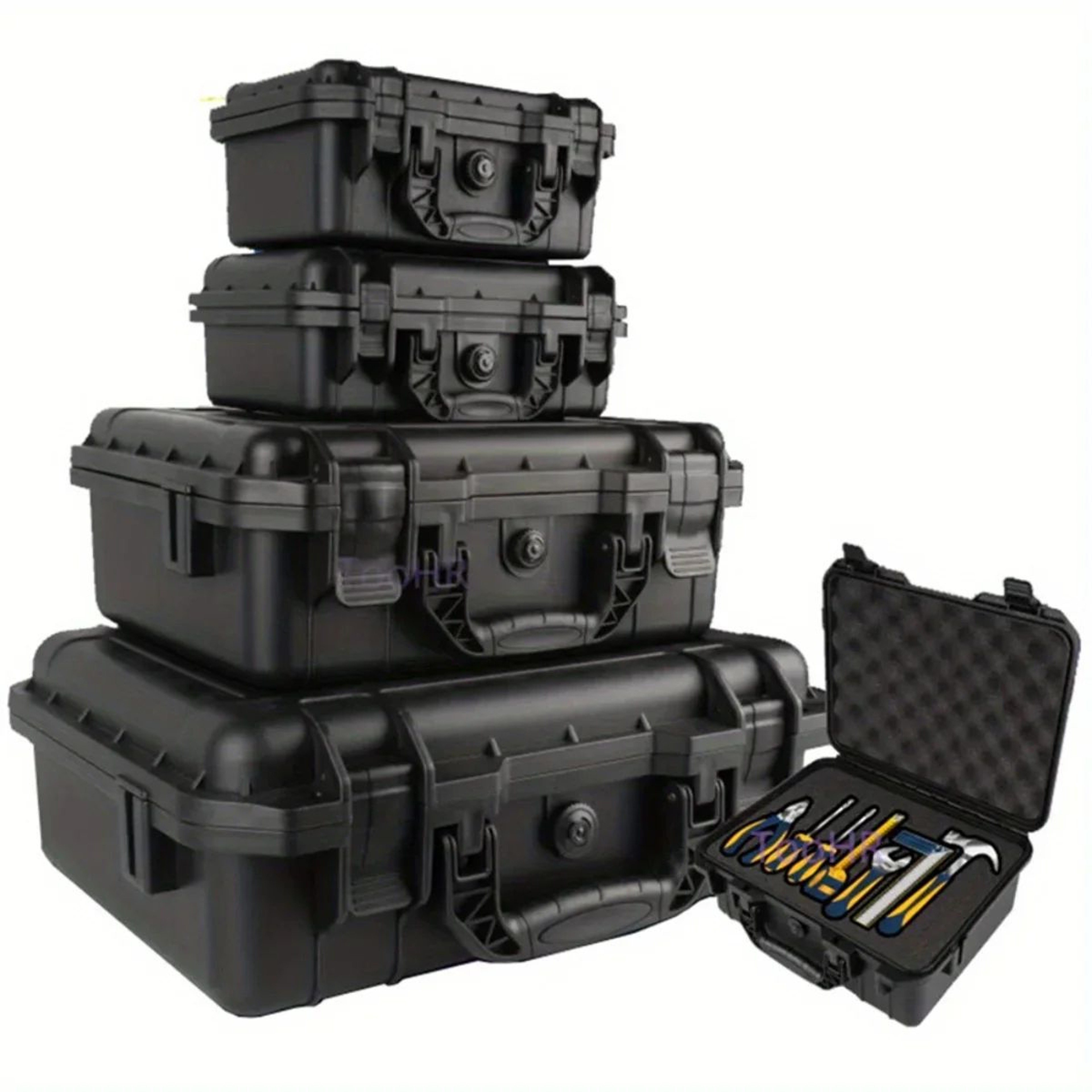 Waterproof Hard Carry Tool Case With PreCut Foam  Shockproof Protective Storage Box For Tools  Elec 5
