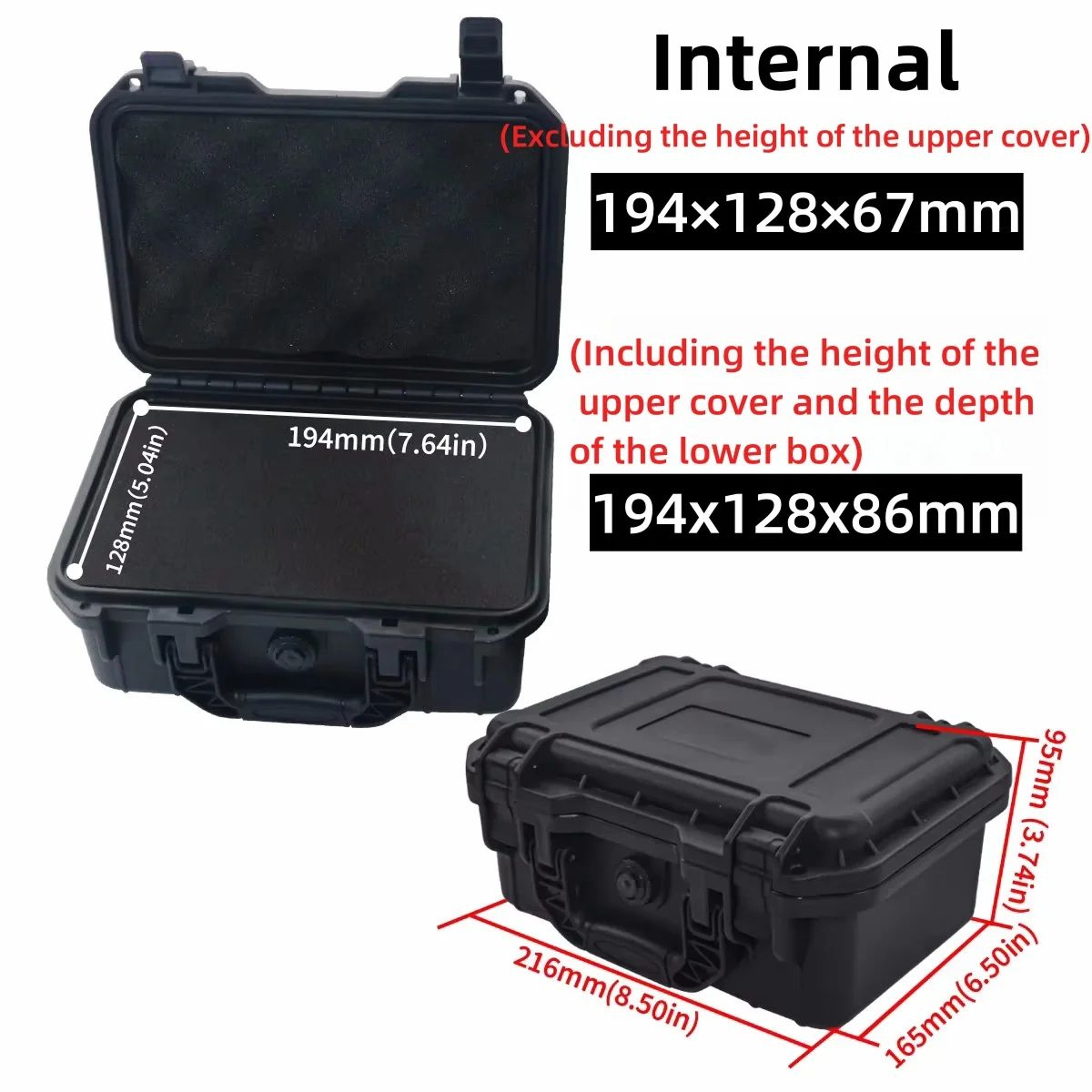 Waterproof Hard Carry Tool Case With PreCut Foam  Shockproof Protective Storage Box For Tools  Elec 6