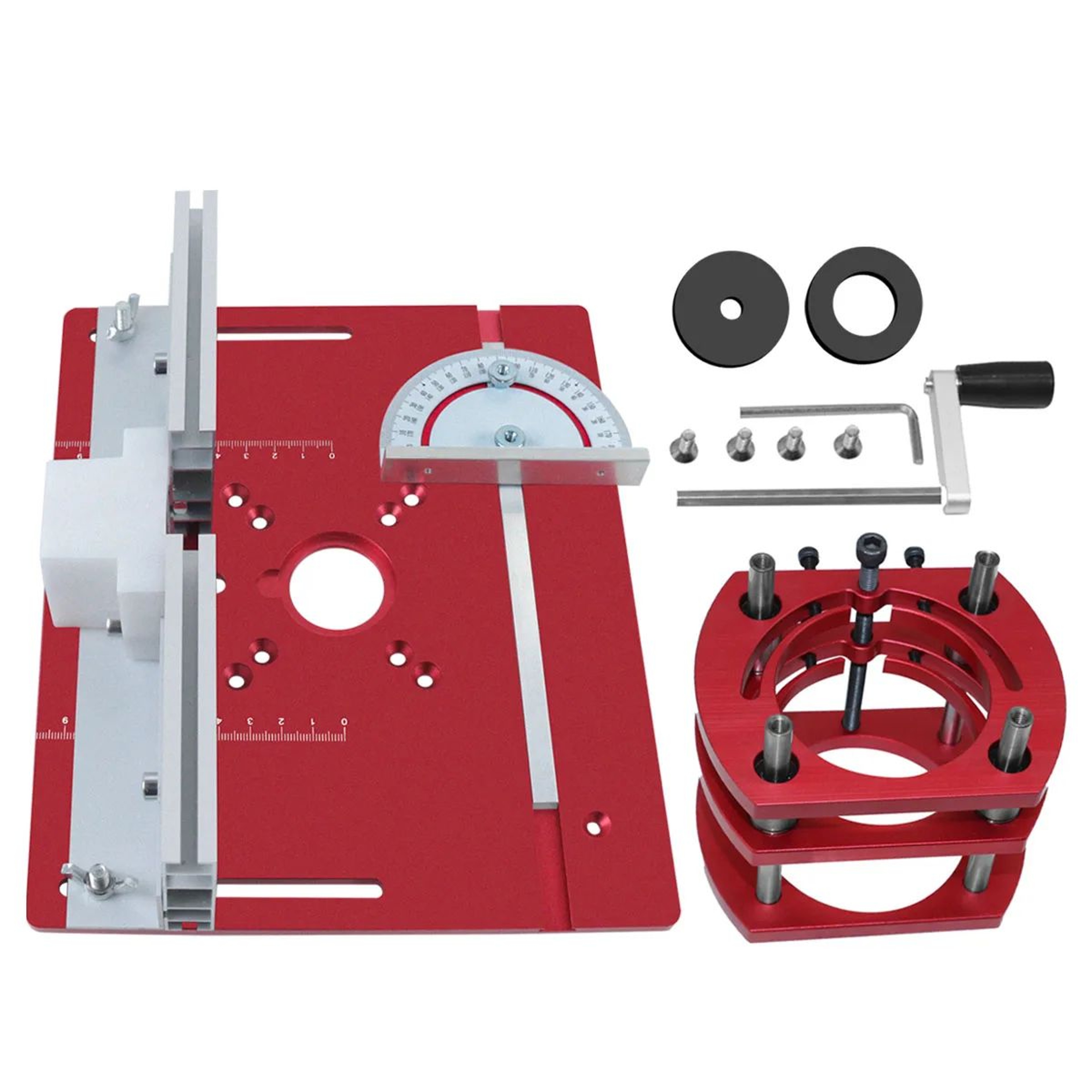 Aluminum Router Lift Insert Plate Kit With Miter Gauge Guide  Router Table Mounting Bracket For 65m 8