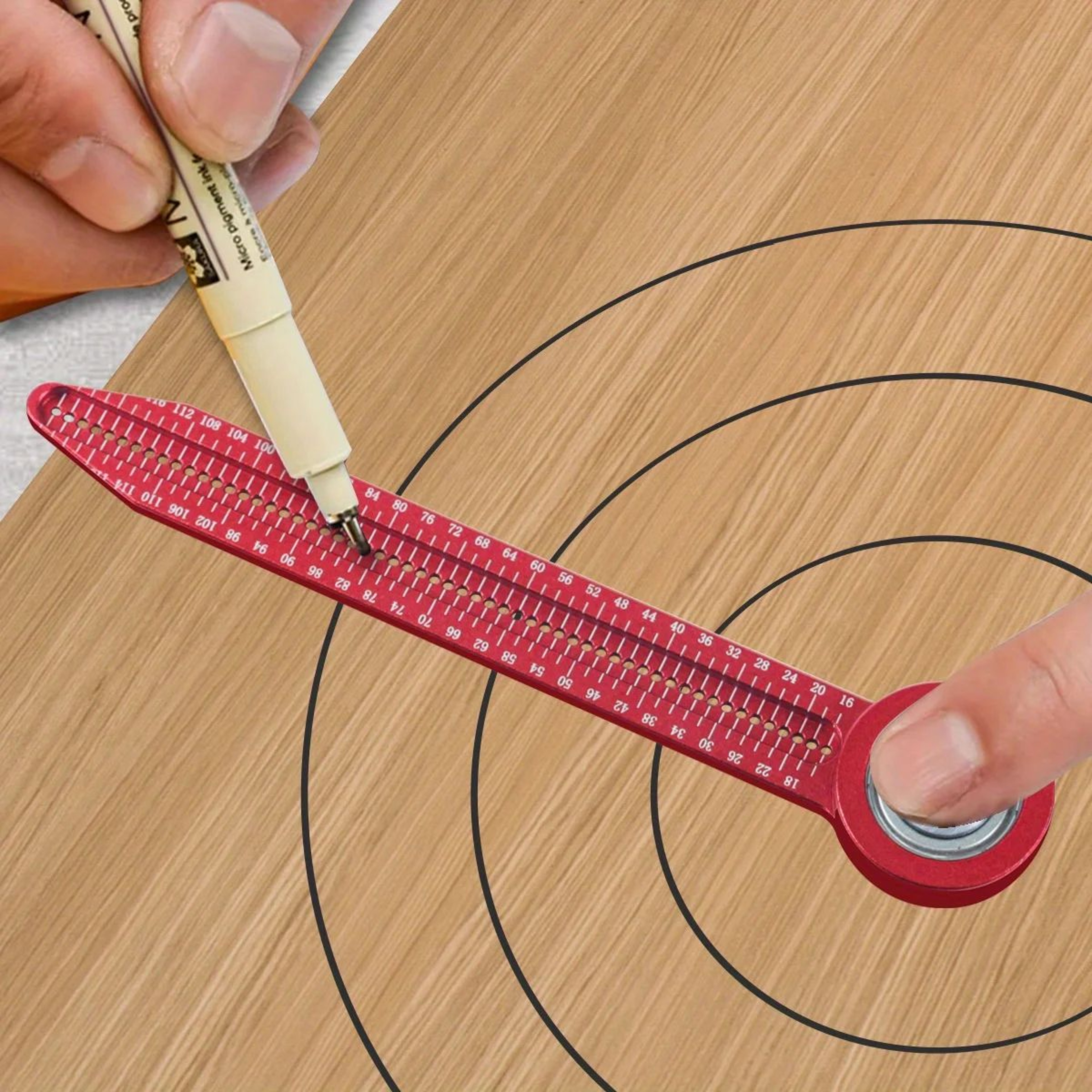 Precision Woodworking Scribe Gauge Compass  Circular Drawing  Hole Marking Ruler Tool For Carpentry 0