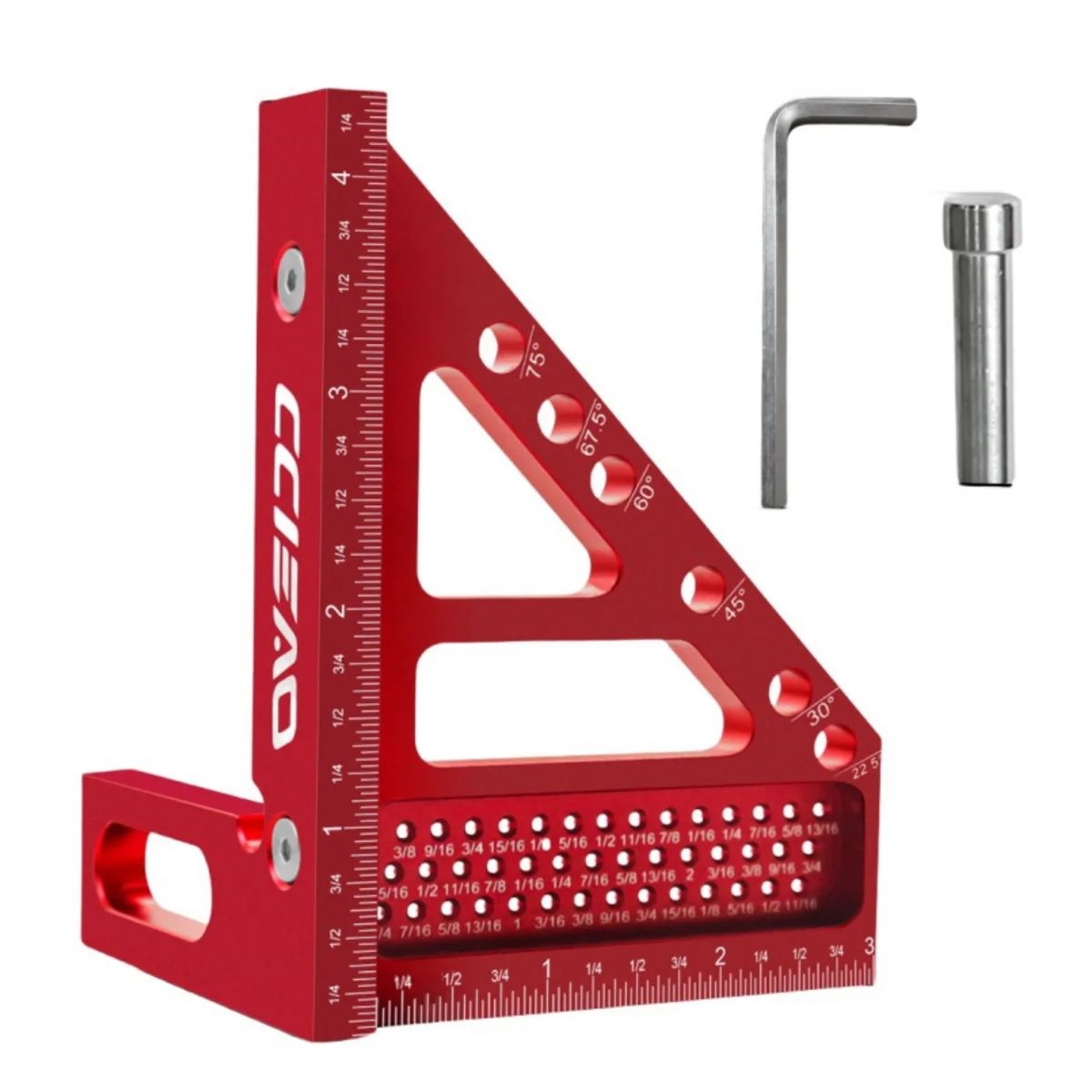 Imperial 3D MultiAngle Measuring Ruler  Aluminum 4590 Square Protractor For Woodworking  Carpentry 6