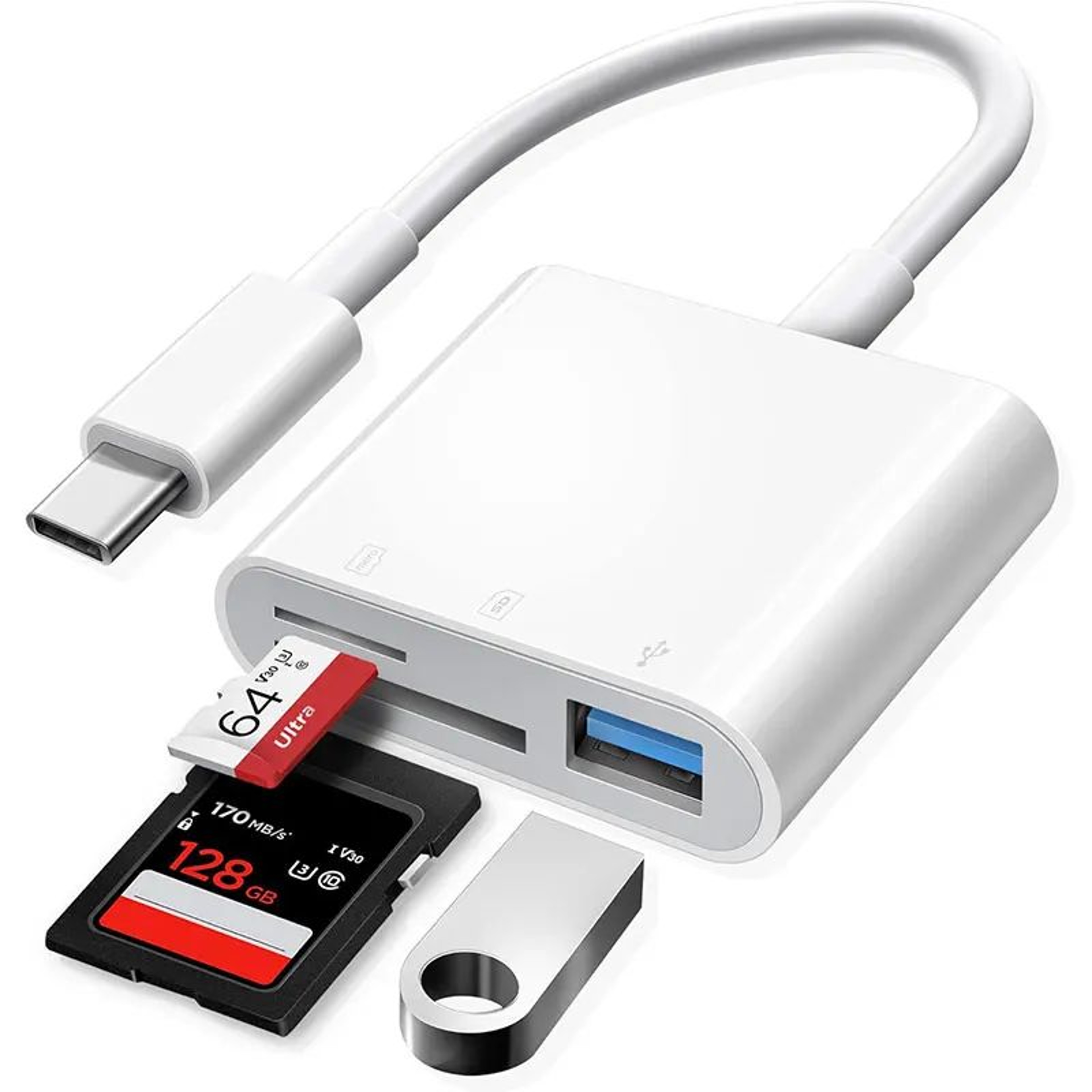 3in1 USBC Card Reader Adapter  SDTFCF Memory Card Converter For MacBook Pro Huawei  TypeC Devices F 6