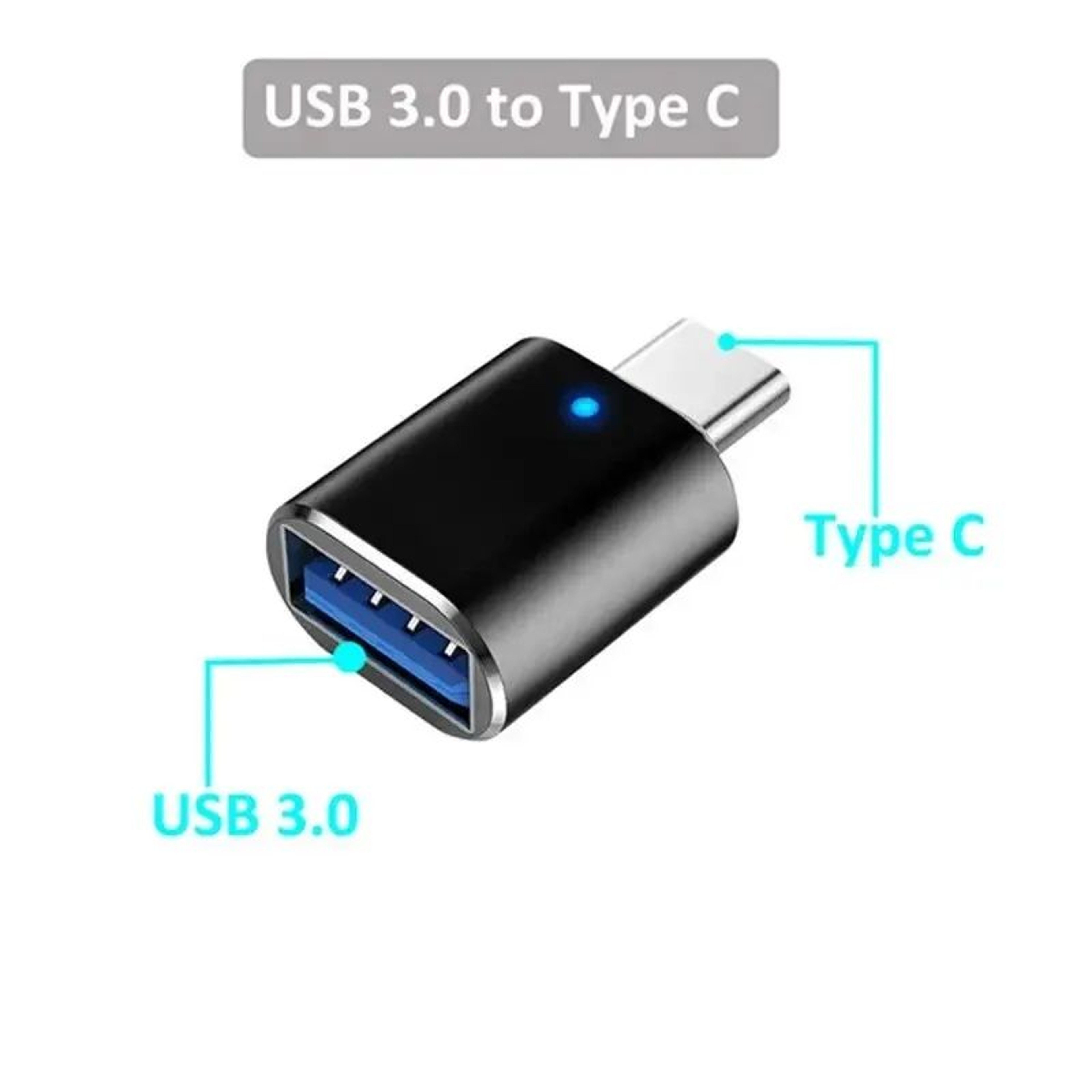 LED USB 30 OTG Adapter Converter  USBAMicro USB To USBC Female Connector For Samsung Xiaomi POCO Fa 2