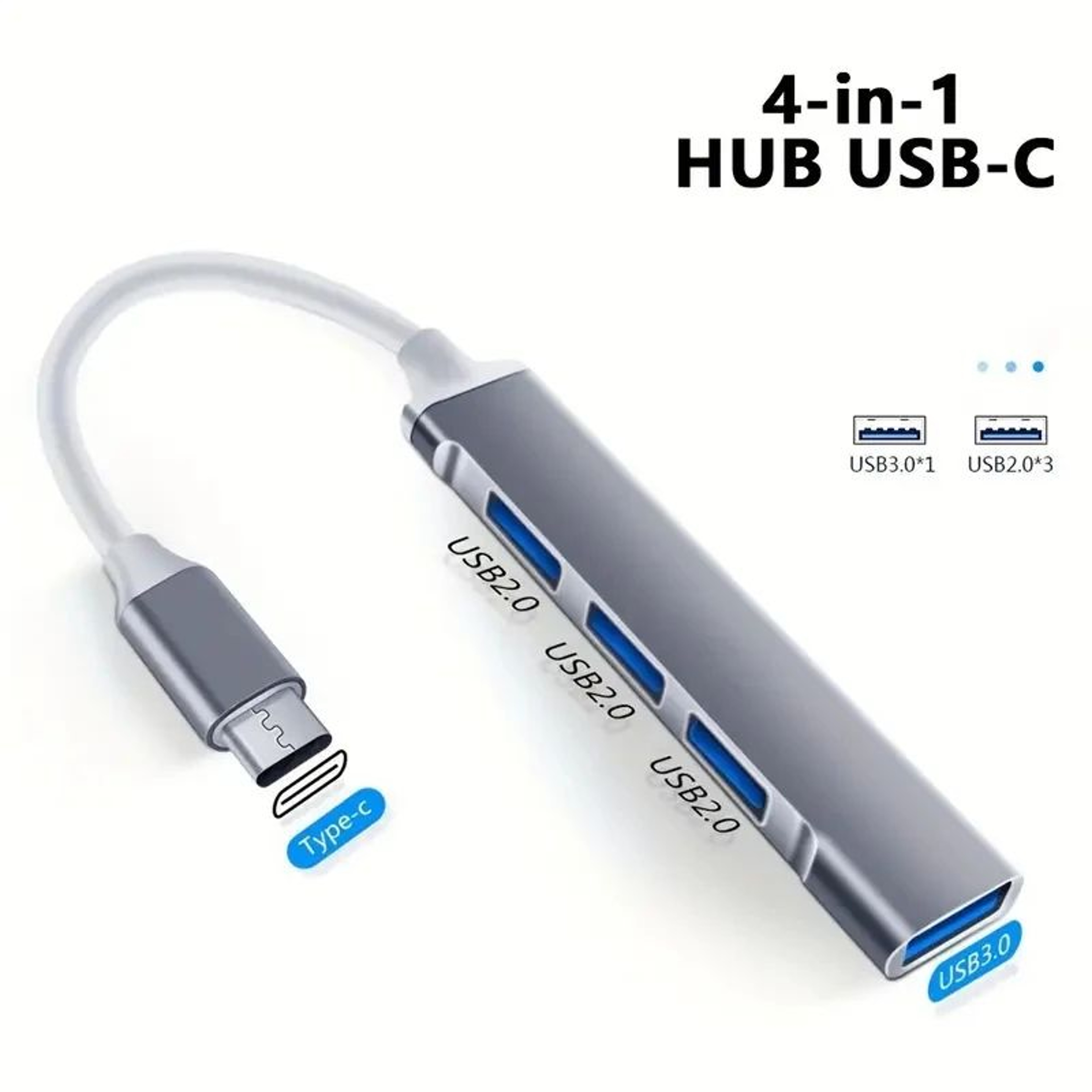 USBC Hub 4Port USB 30 Adapter OTG Dock  Type C Extender Splitter For MacBook AirPro Phone PC  Lapto 2