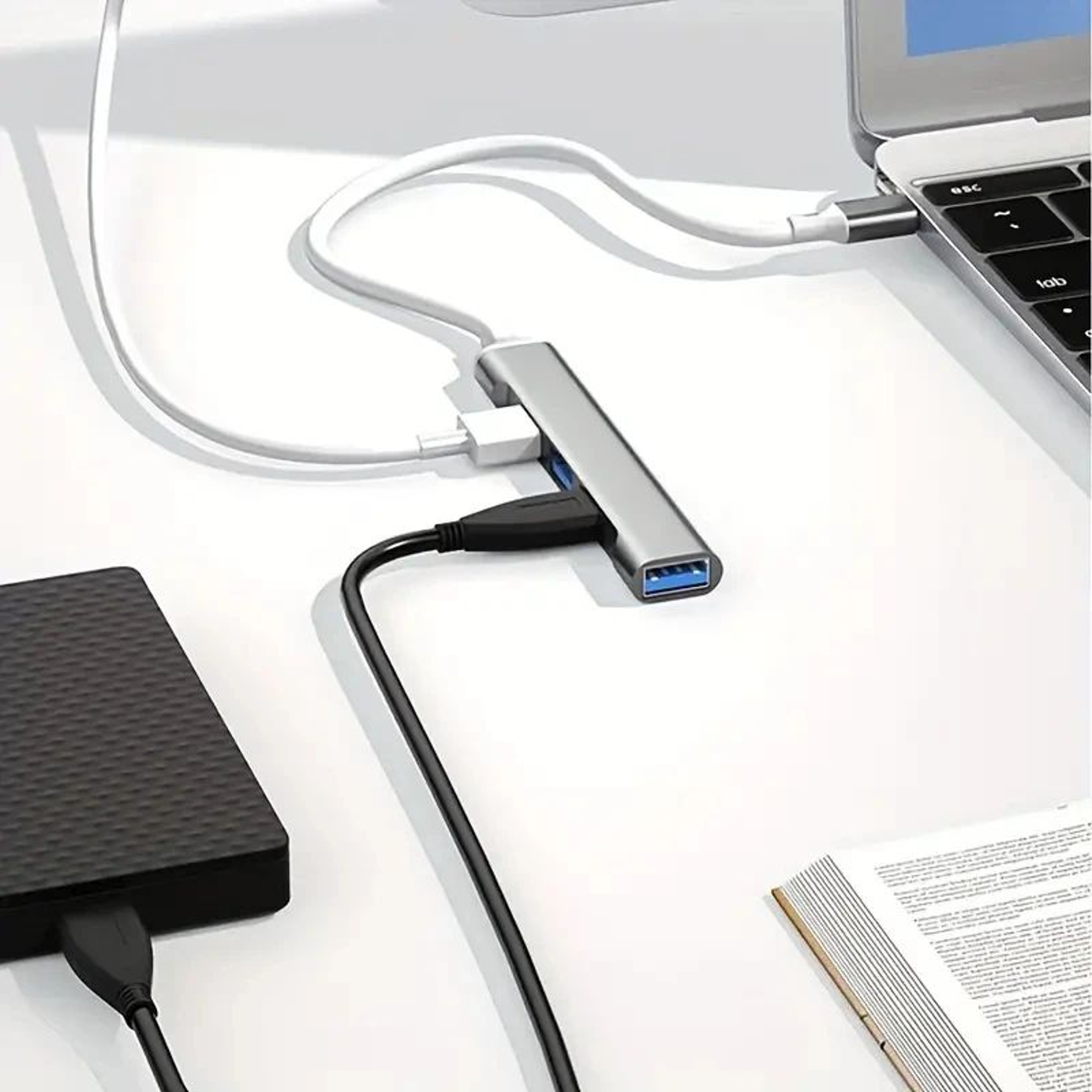 USBC Hub 4Port USB 30 Adapter OTG Dock  Type C Extender Splitter For MacBook AirPro Phone PC  Lapto 3