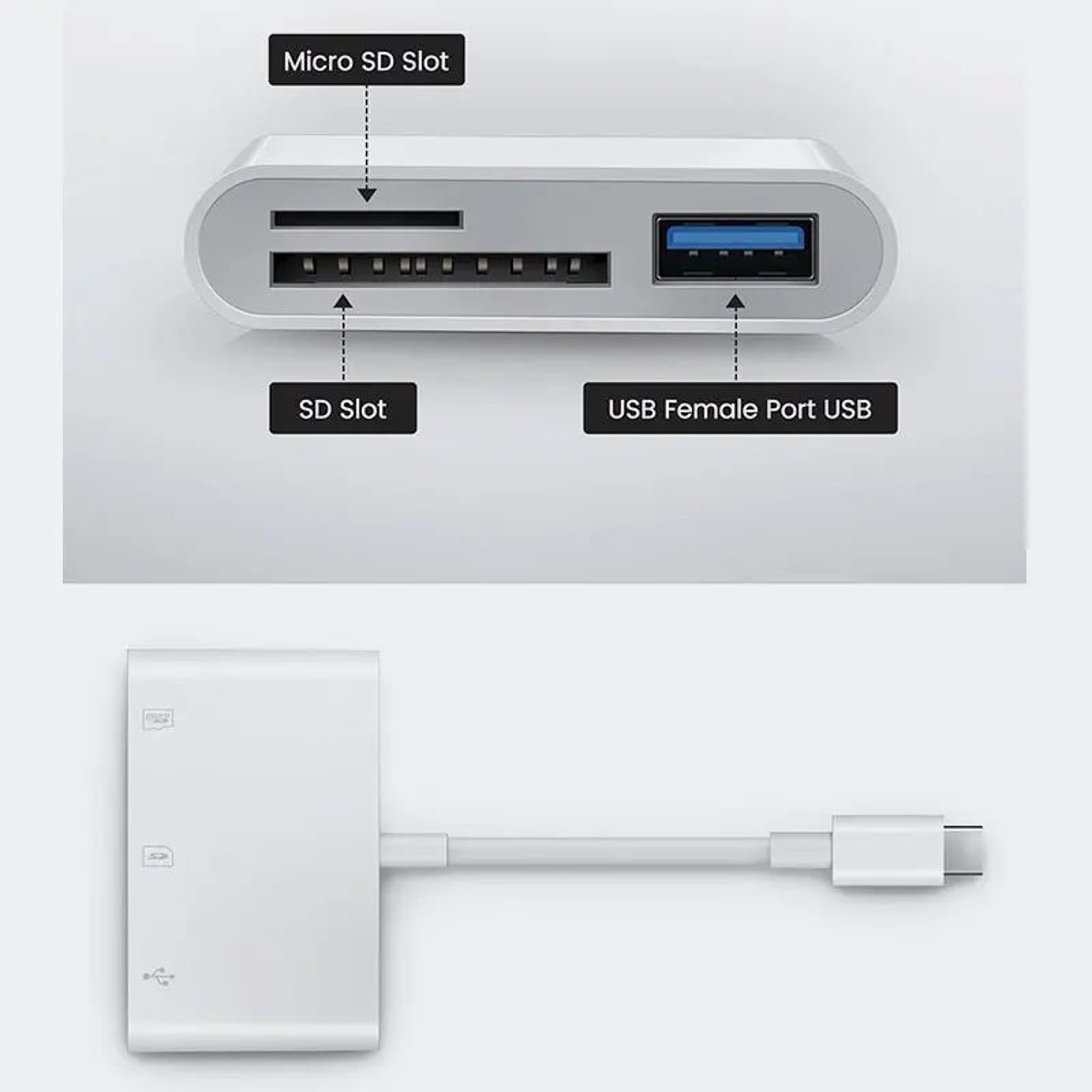 3in1 USBC Adapter Hub  Type C Data Transfer Converter For IPhone 15 MacBook Huawei Samsung S21S20 X 3