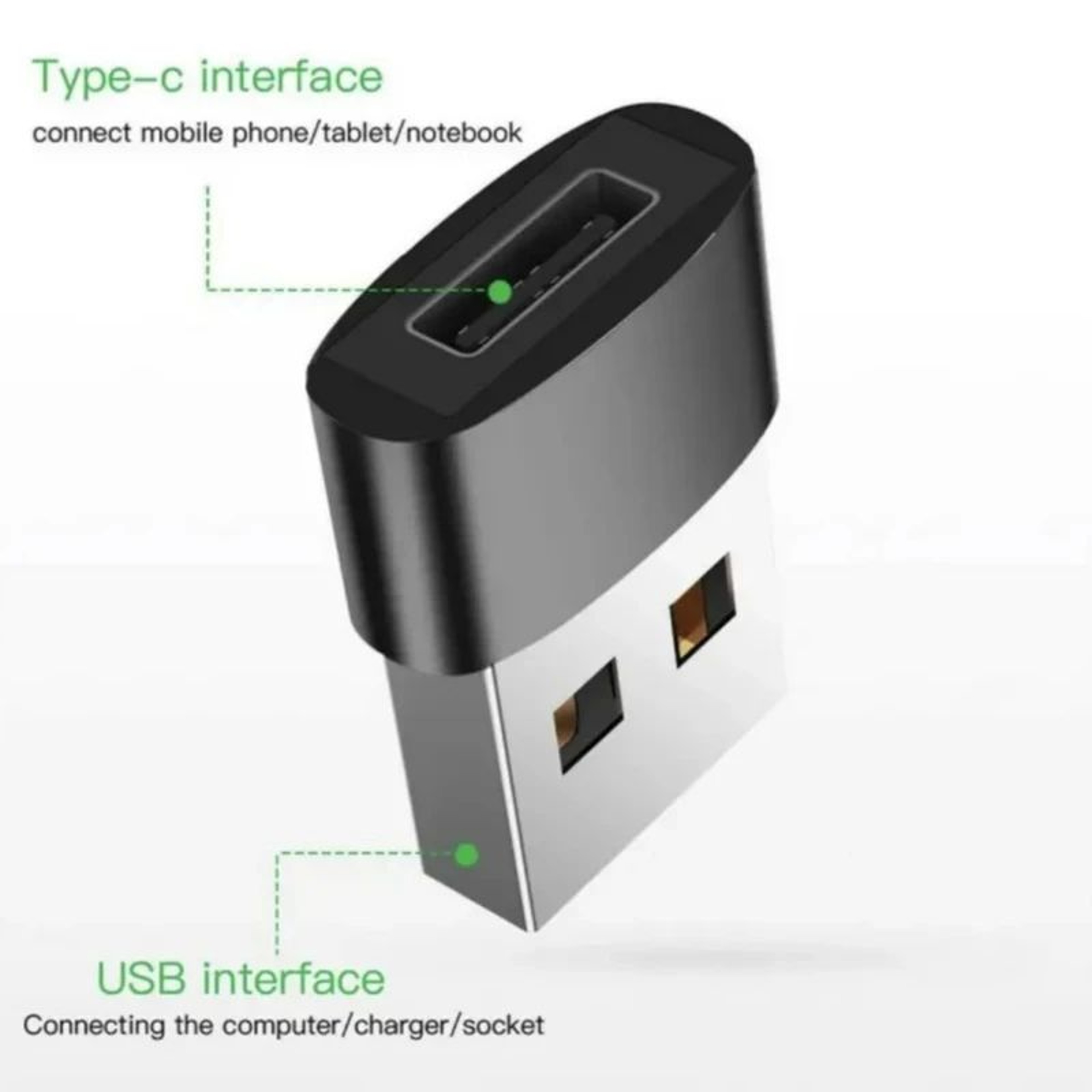 2 Pcs USB OTG Adapter Converter  USB Male To USBCMicro USB Female Type C Connector For MacBook Sams 1