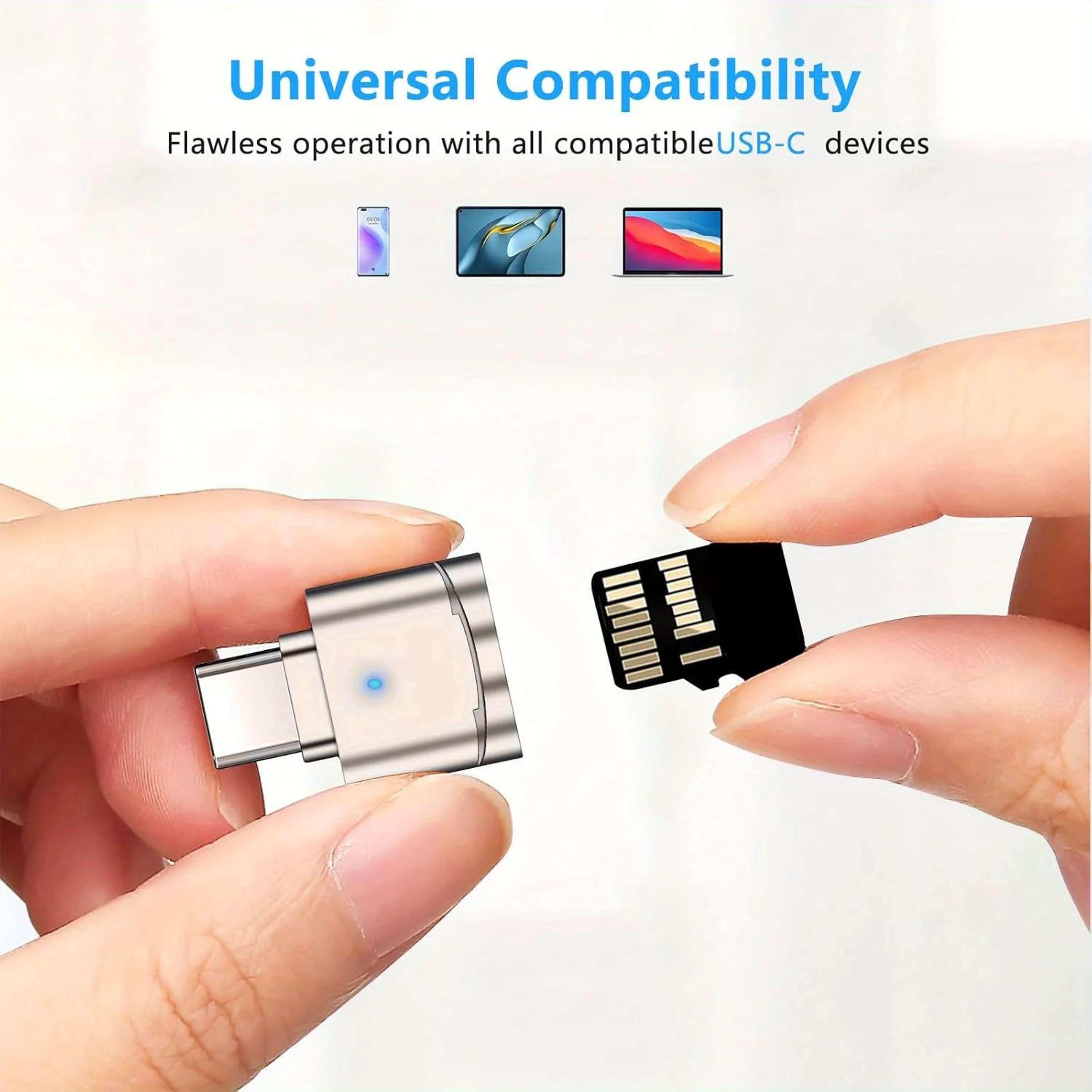 2Pack USBC SDTF Card Reader  Zinc Alloy Memory Card Adapter With USBC To USB Converter For IPhone 1 2
