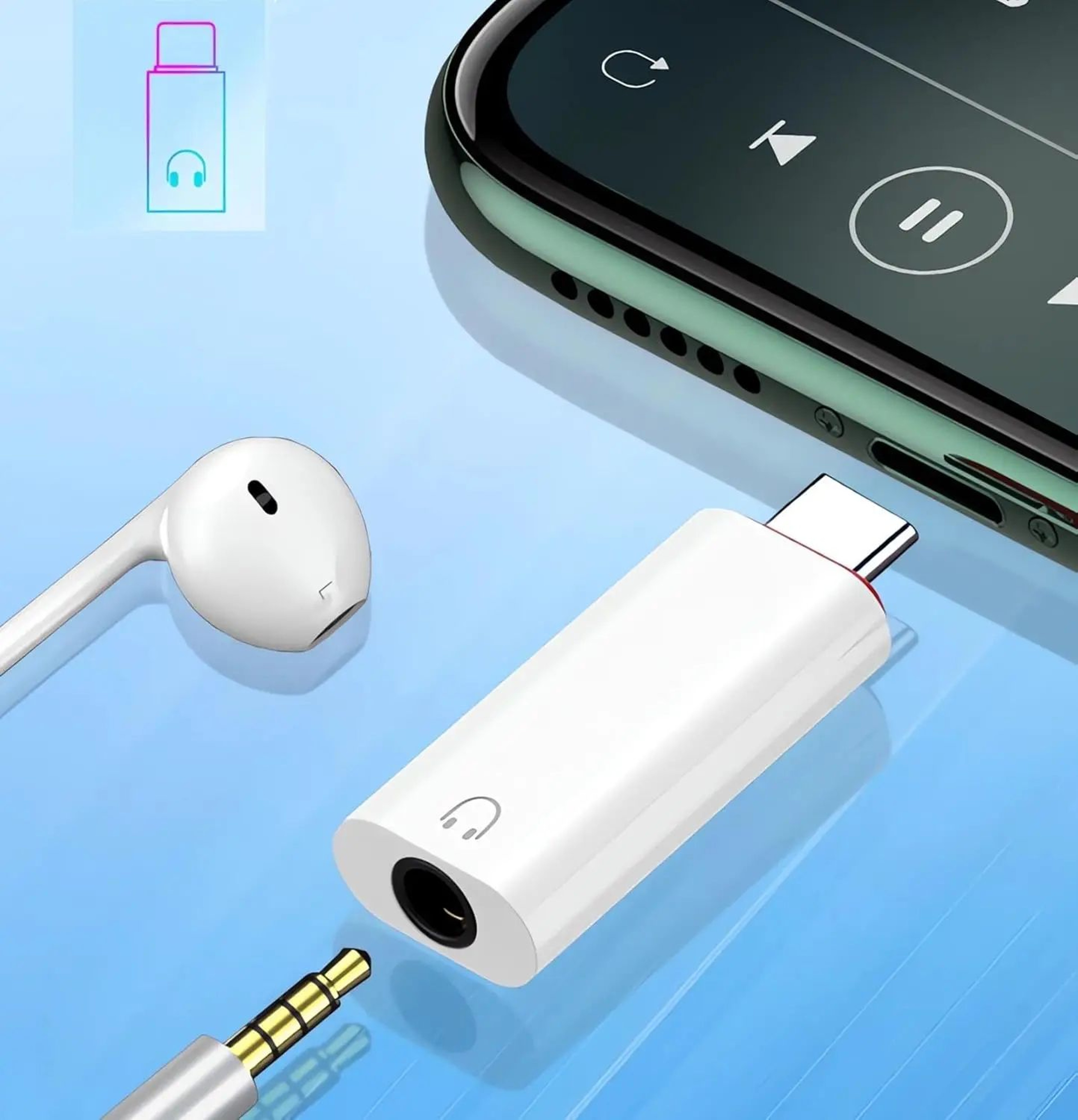 USBC To 35mm AUX Audio Adapter With Mic  HiFi Headphone Jack Dongle For IPhone 1517 Pro Max  Samsun 5