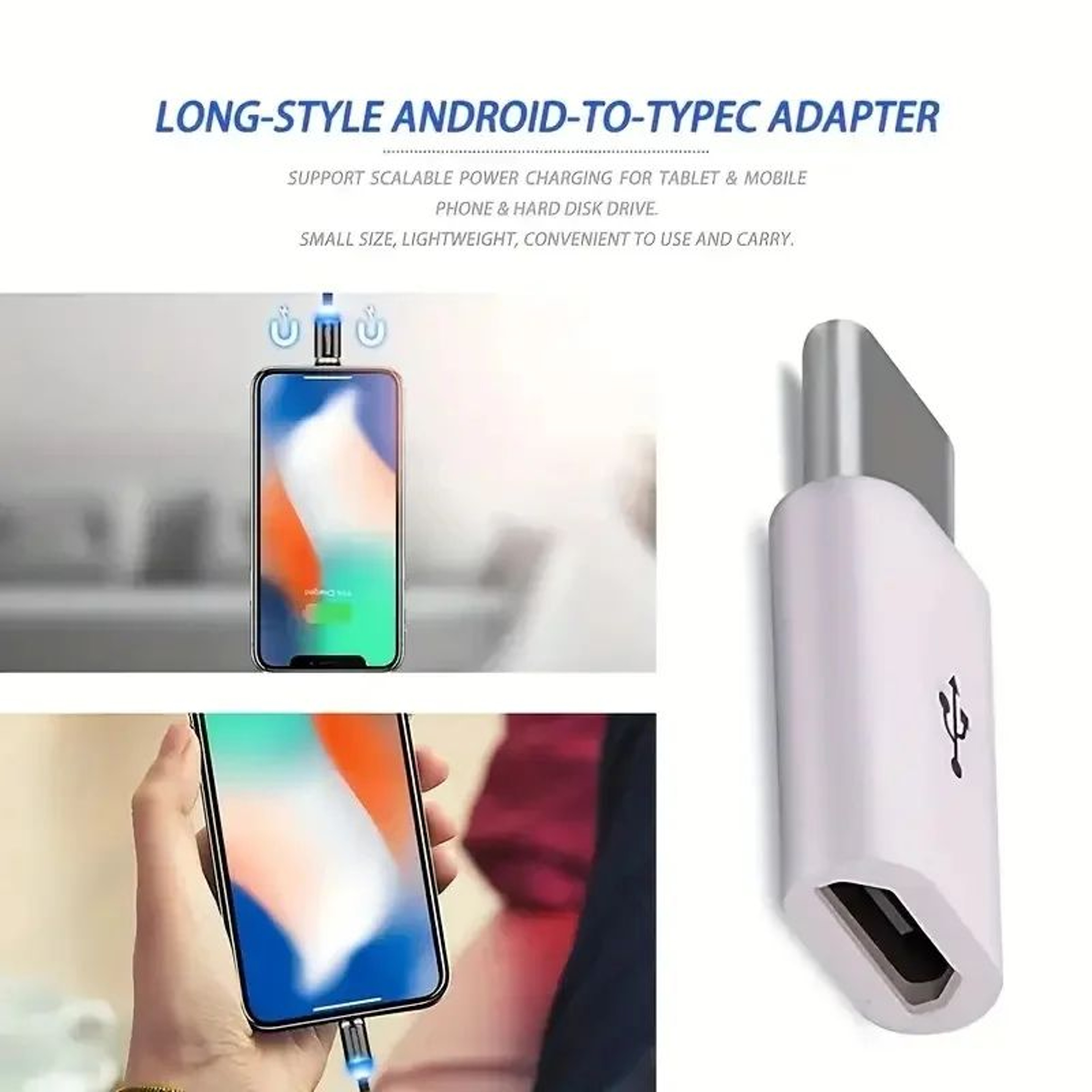 4 Pcs Micro USB To USBC OTG Adapter Cable  MicroUSB Female To TypeC Male Converter For Samsung Gala 5