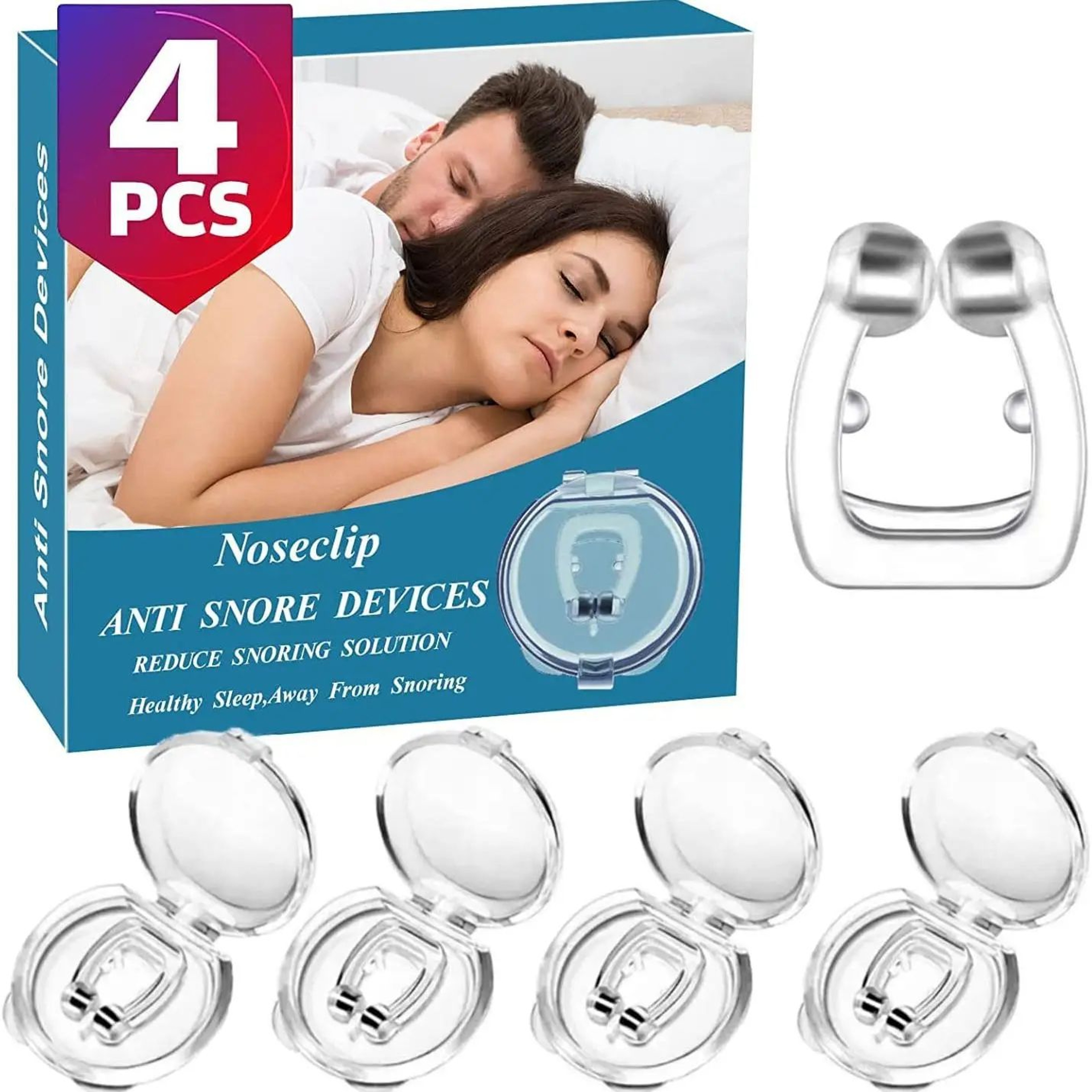 Magnetic AntiSnore Nose Clip With Case  Silicone Stop Snoring Aid For Better Sleep  Breathing Relie 0