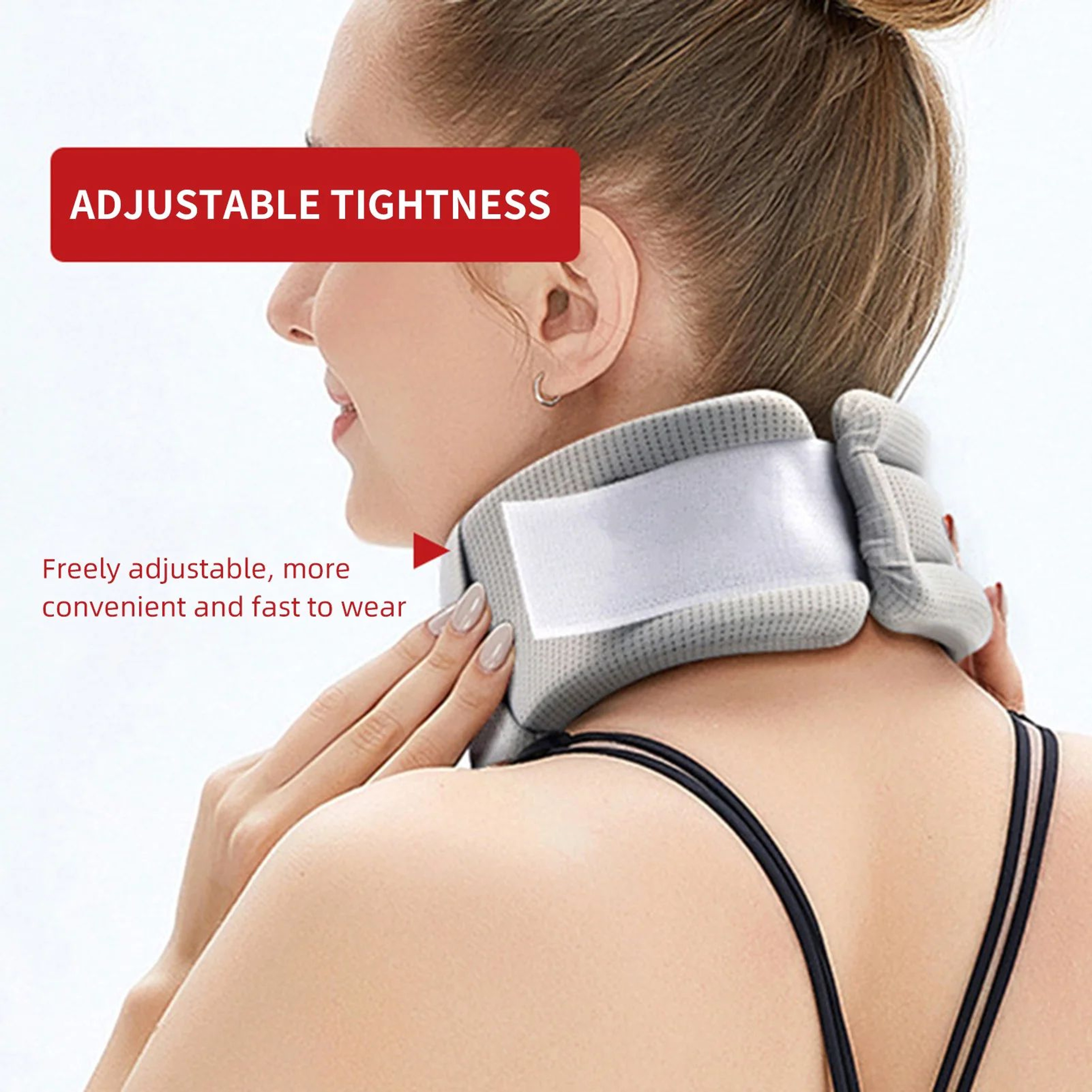 Adjustable Soft Foam Cervical Neck Collar  Support Brace With Replacement Cover For Travel Office S 2